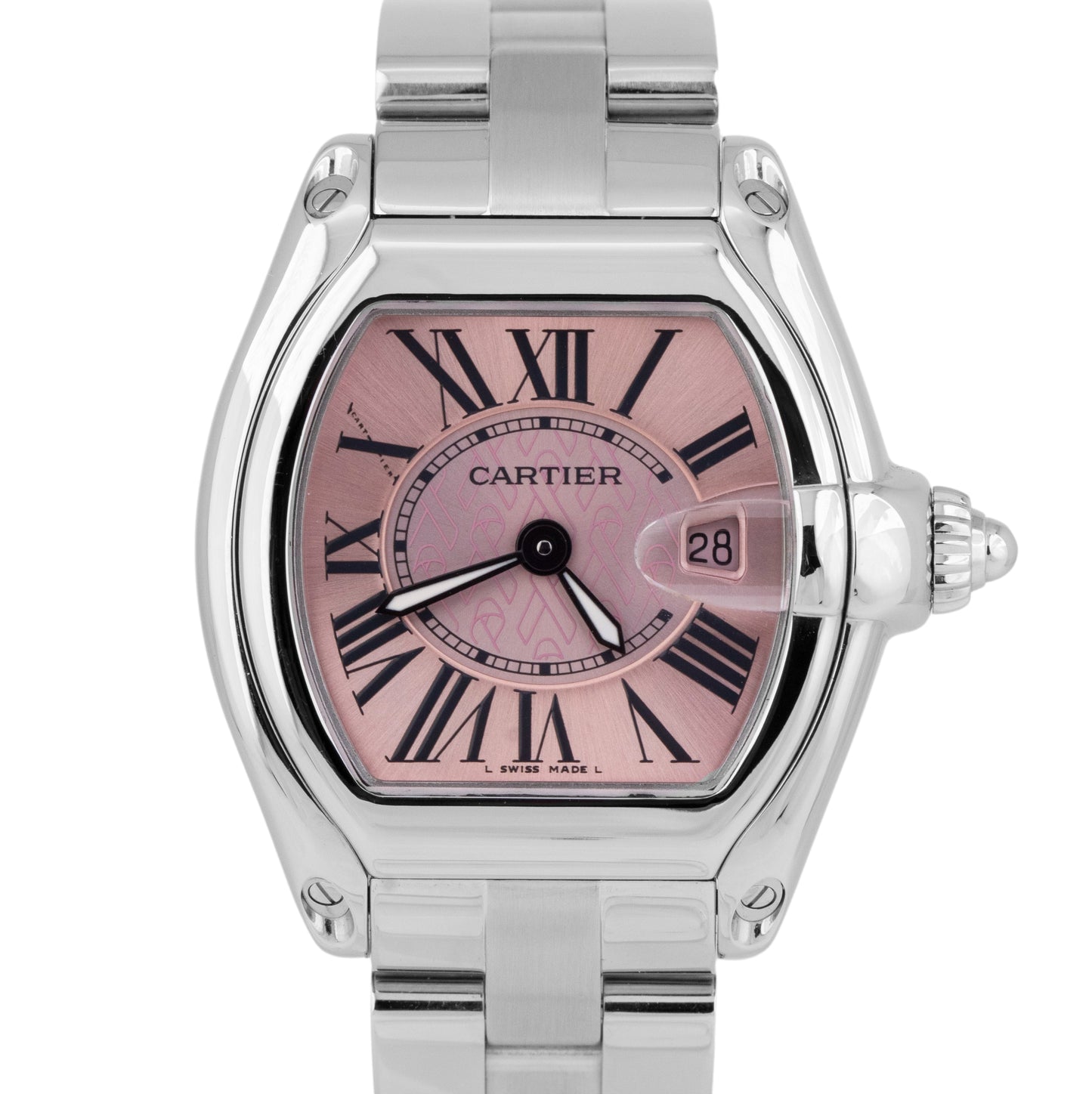 Cartier Roadster PINK RIBBON Breast Cancer Awareness PAPERS 2675 / W62043V3 B+P