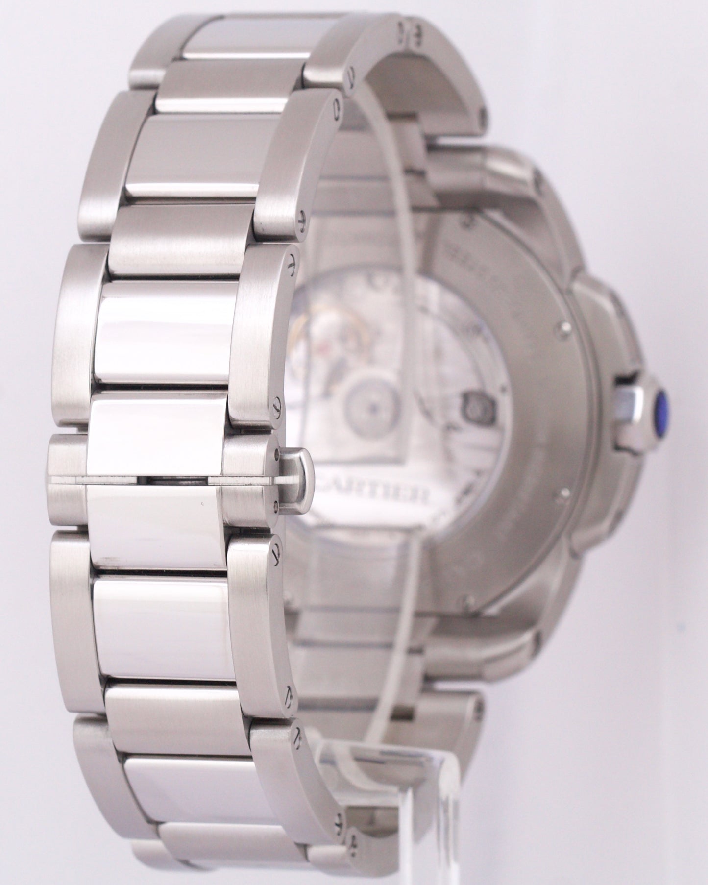 Men's Cartier Calibre Black Roman 42mm Stainless Date Watch 3389 / W7100016