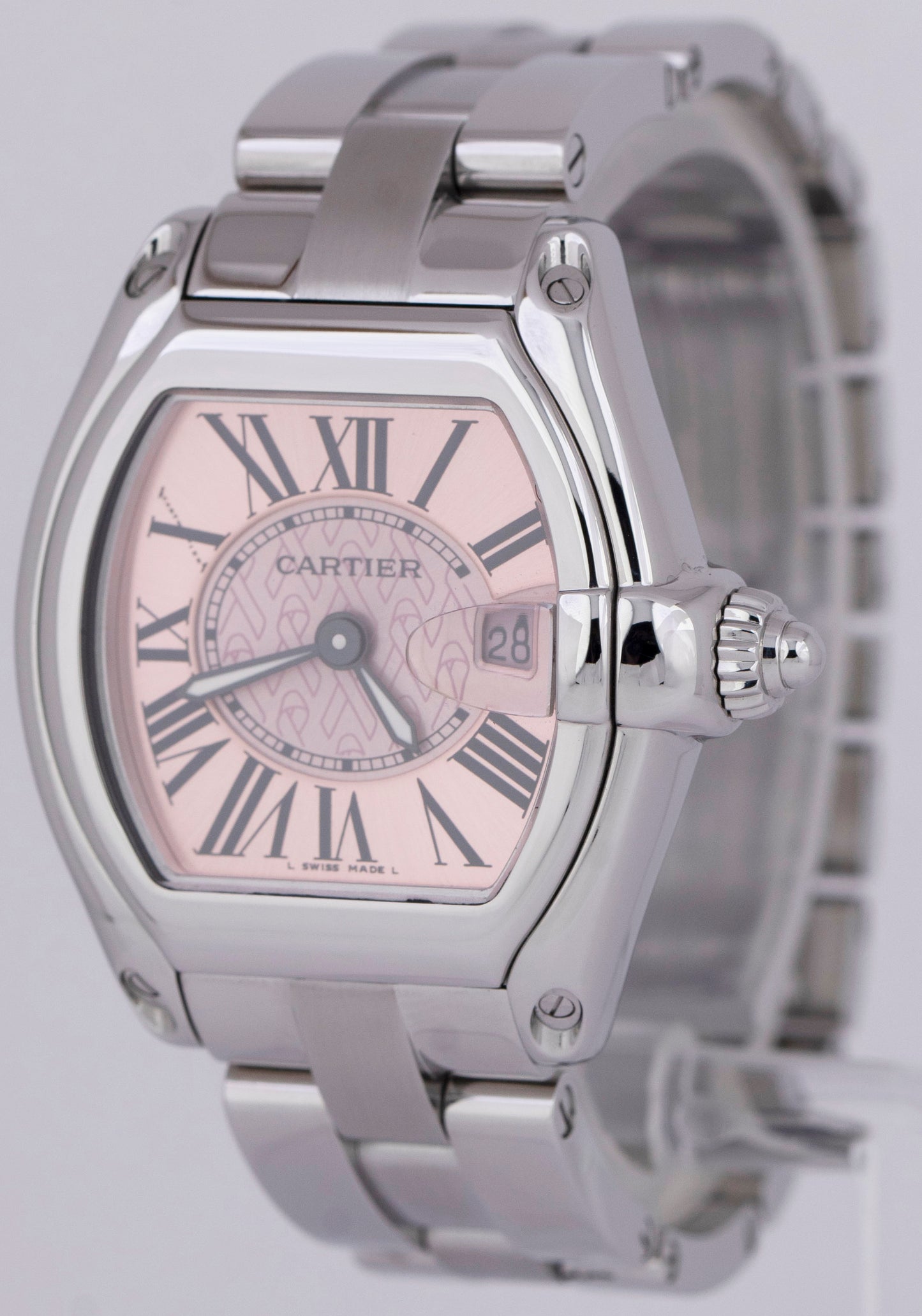 Cartier Roadster PINK RIBBON Breast Cancer Awareness PAPERS 2675 / W62043V3 B+P