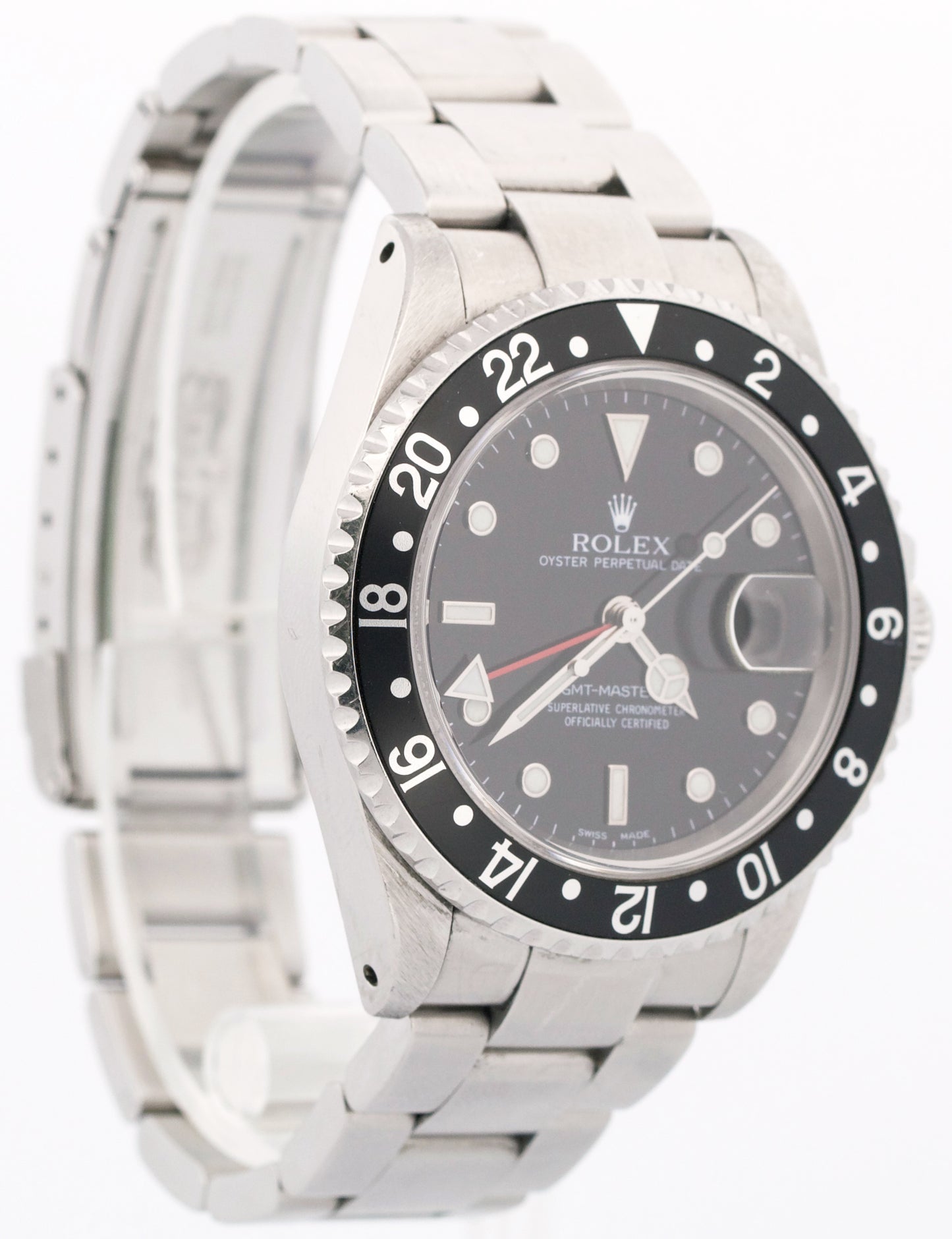 PAPERS UNPOLISHED Rolex GMT-Master II BLACK Stainless OYSTER 16710 Watch BOX