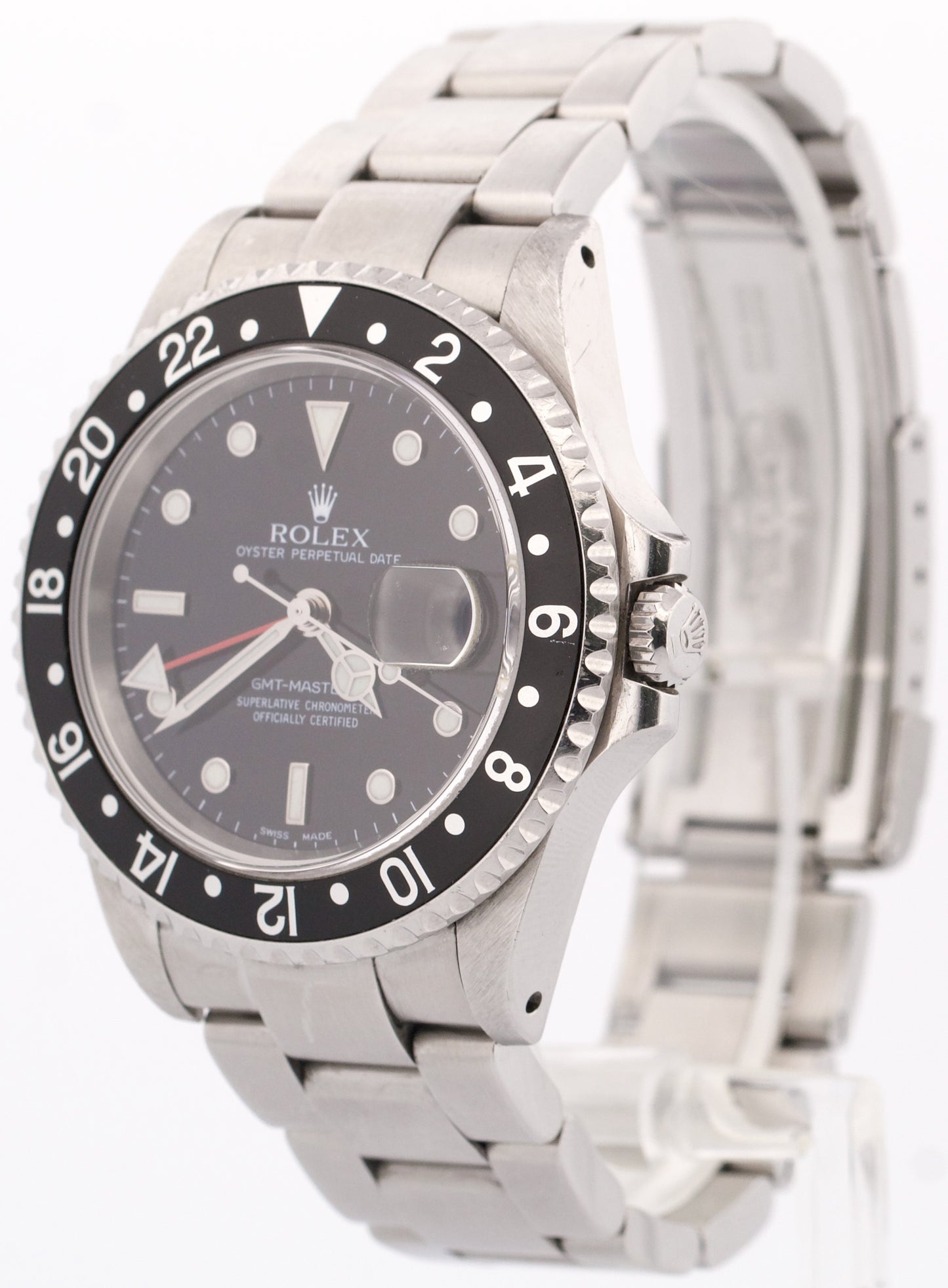 PAPERS UNPOLISHED Rolex GMT-Master II BLACK Stainless OYSTER 16710 Watch BOX