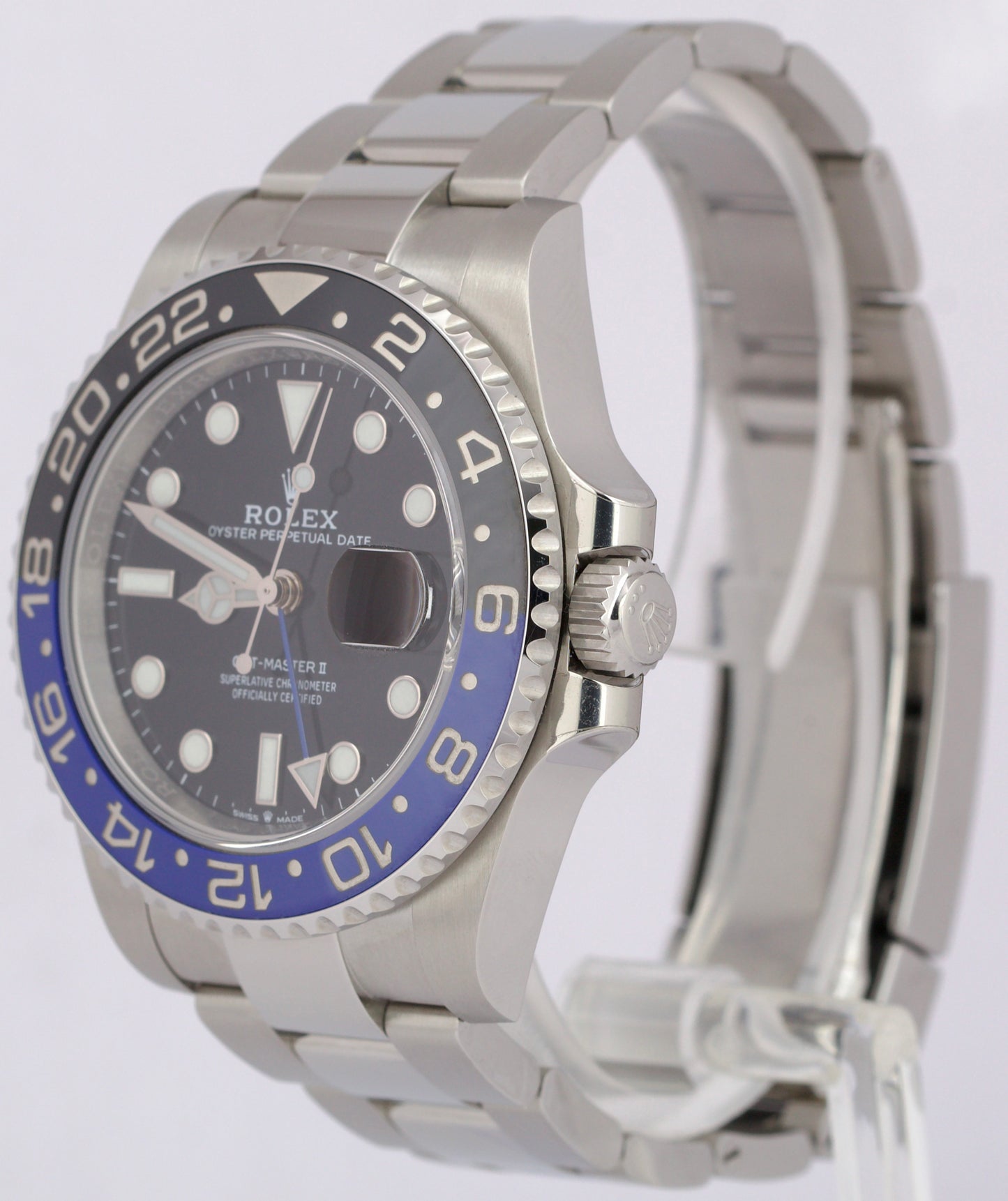 NEW PAPERS Rolex GMT-Master II BATMAN Oyster Blue Black 40mm 126710 BLNR BOX
