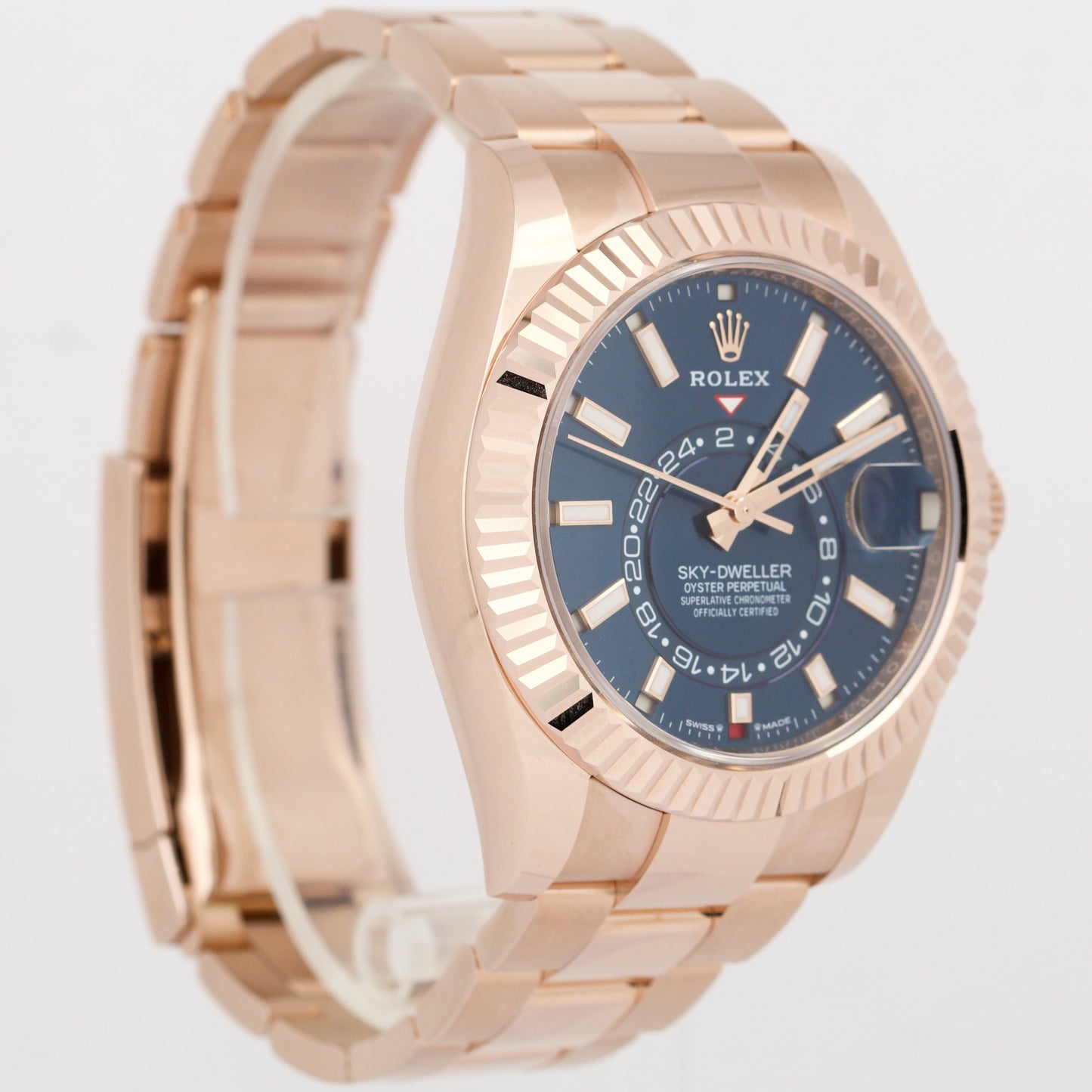 NEW JUNE 2023 PAPERS Rolex Sky-Dweller 18K ROSE GOLD Blue 42mm Watch 336935 B+P
