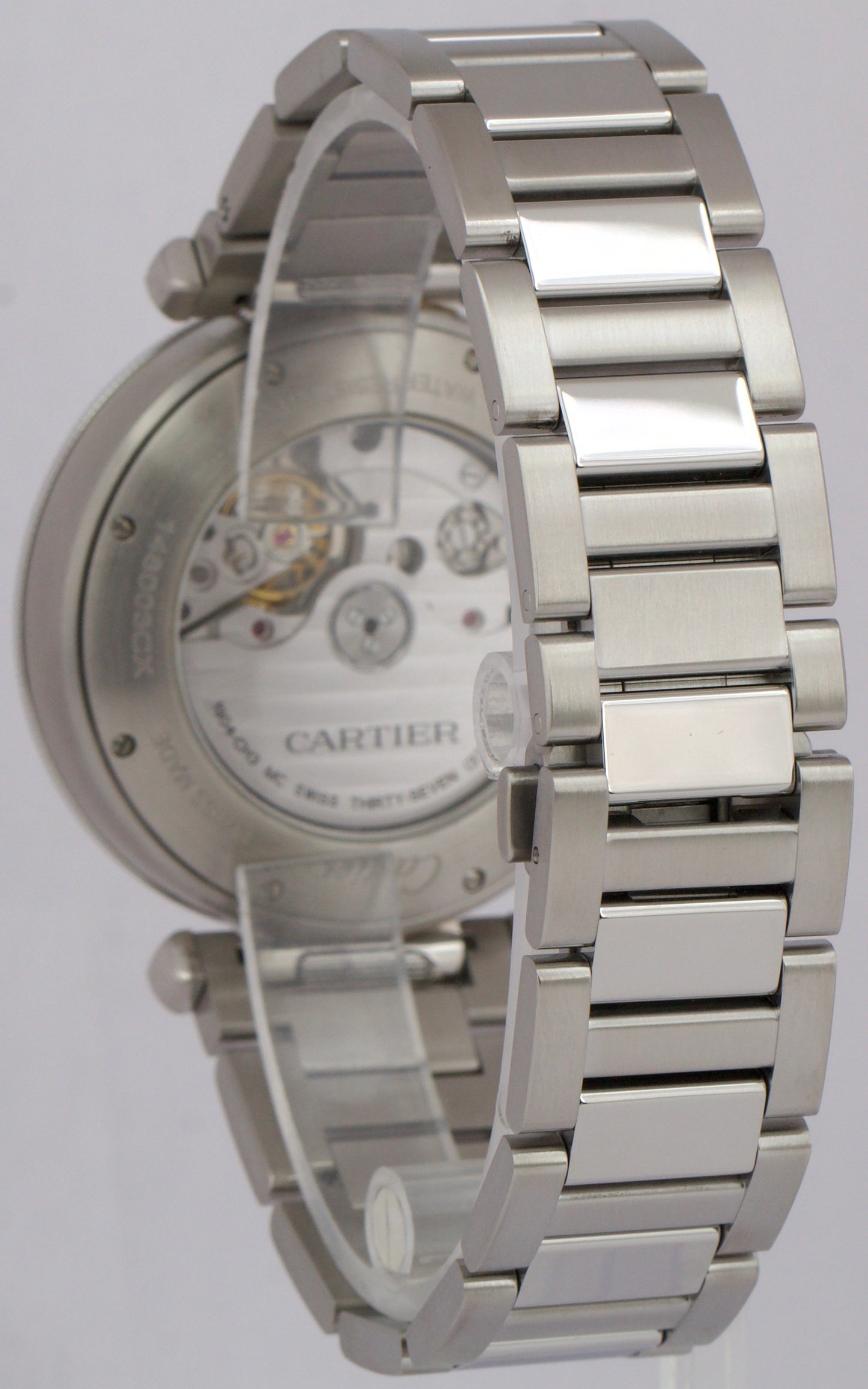 MINT PAPERS Cartier Pasha Chronograph RHODIUIM 41mm Steel 4363 / WSPA0027 BOX
