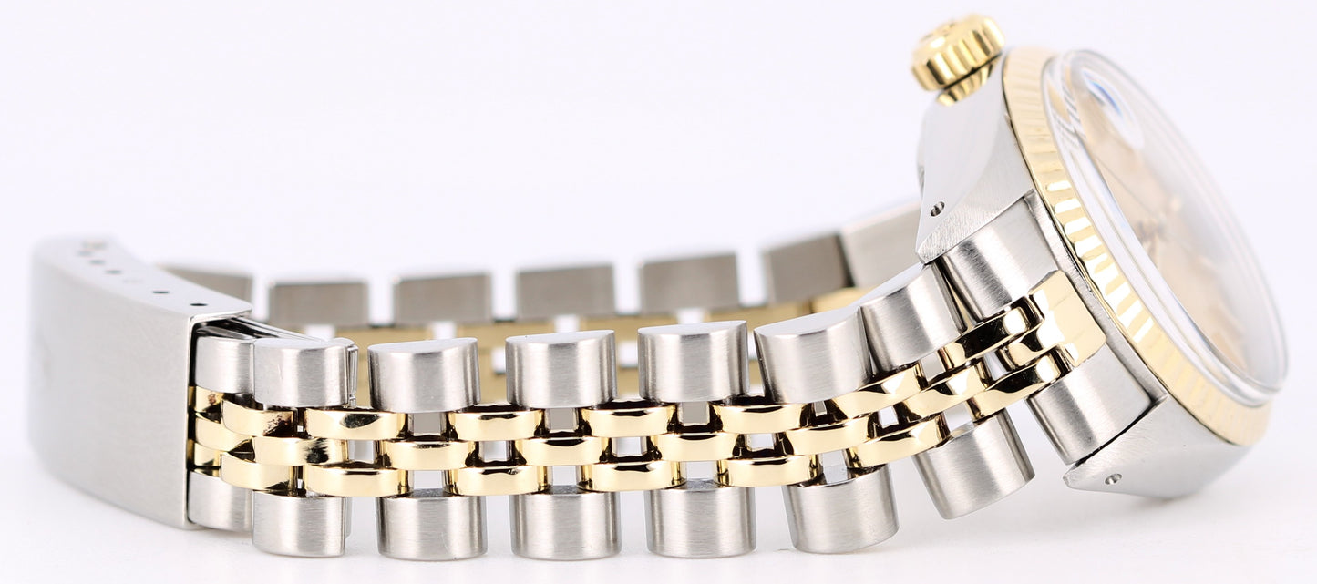 VINTAGE Rolex Oyster Perpetual Date Two-Tone 18k Gold Champagne 26mm 6917 Watch