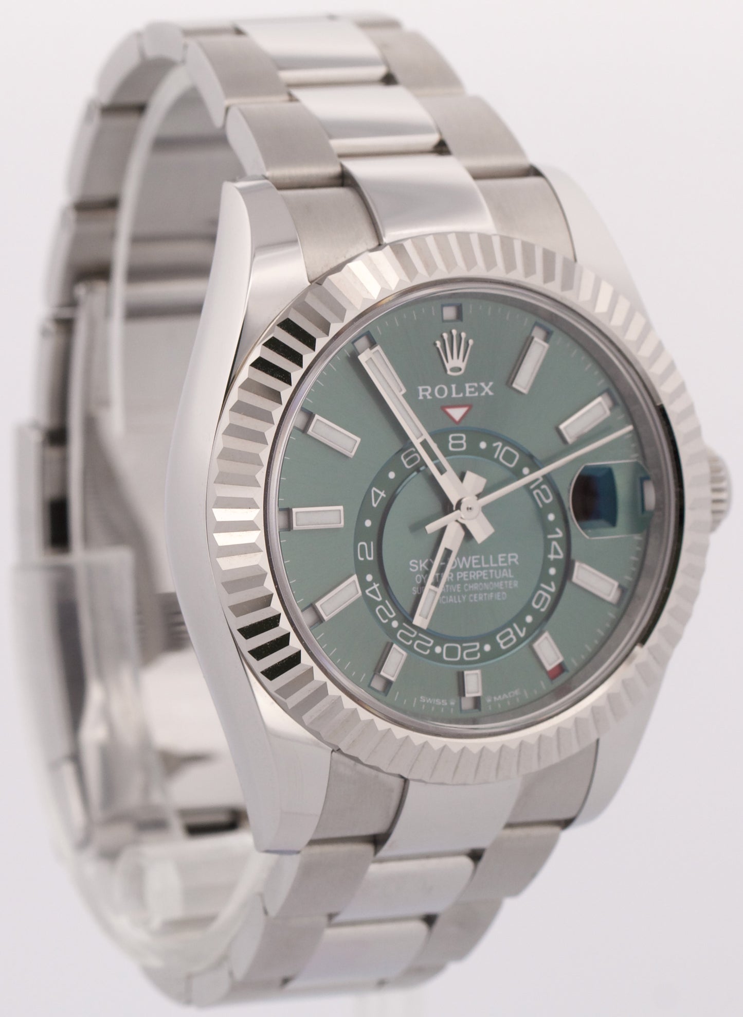 2024 PAPERS Rolex Sky-Dweller GREEN 42mm 18K Gold Stainless OYSTER 336934 BOX