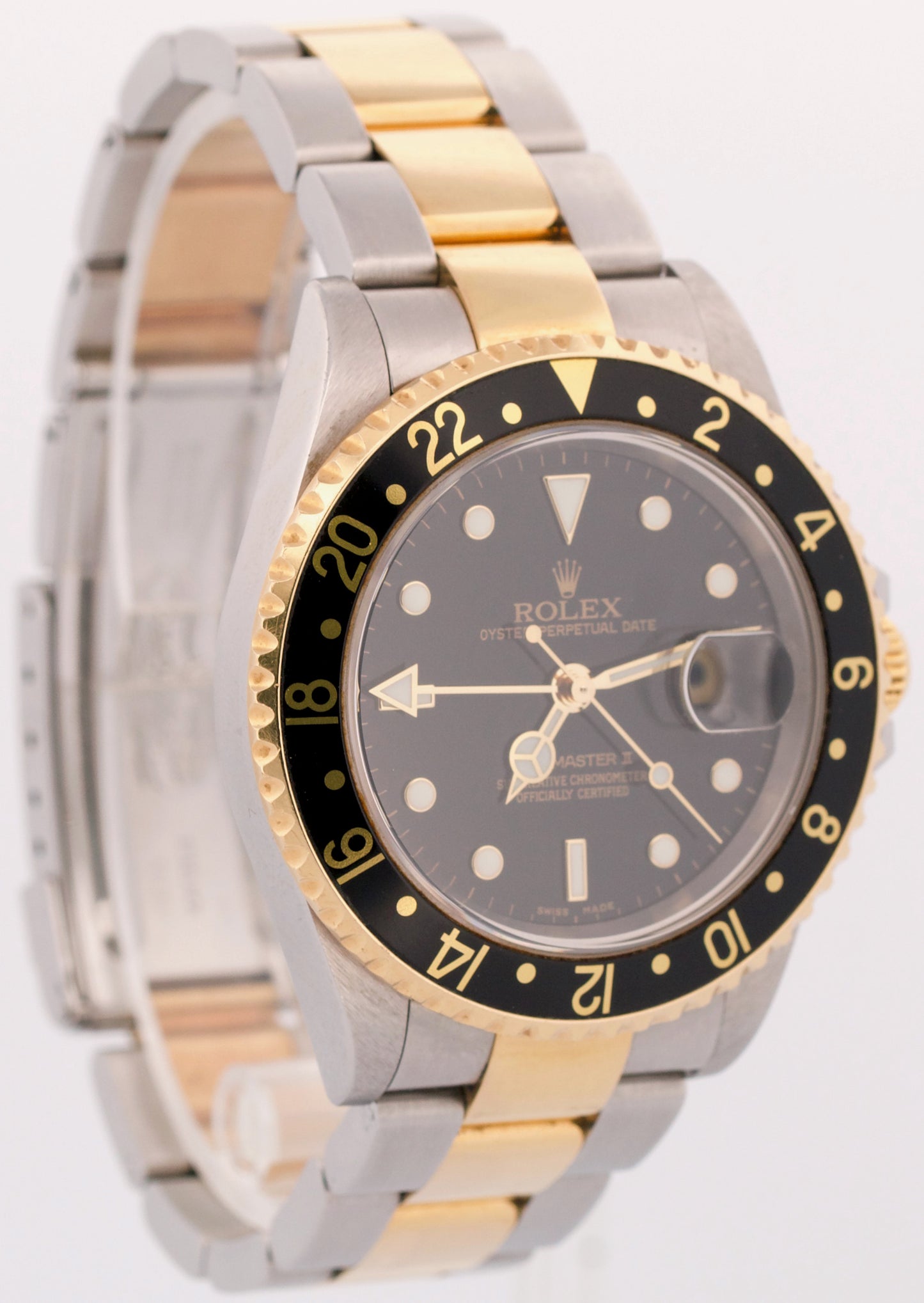 UNPOLISHED PAPERS Rolex GMT-Master II BLACK 18K Gold Steel OYSTER 40mm 16713 BOX