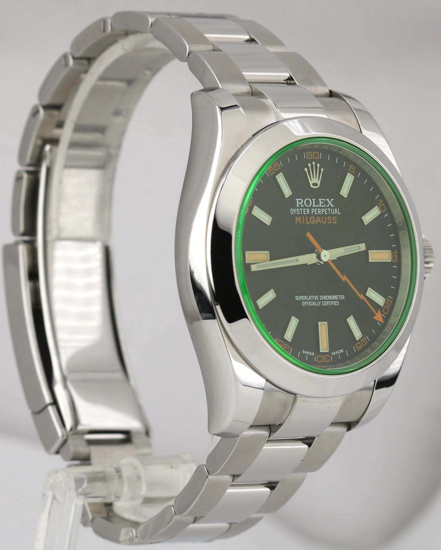 2017 PAPERS Rolex Milgauss 116400GV Green Black Anti-Magnetic Stainless 40mm B+P