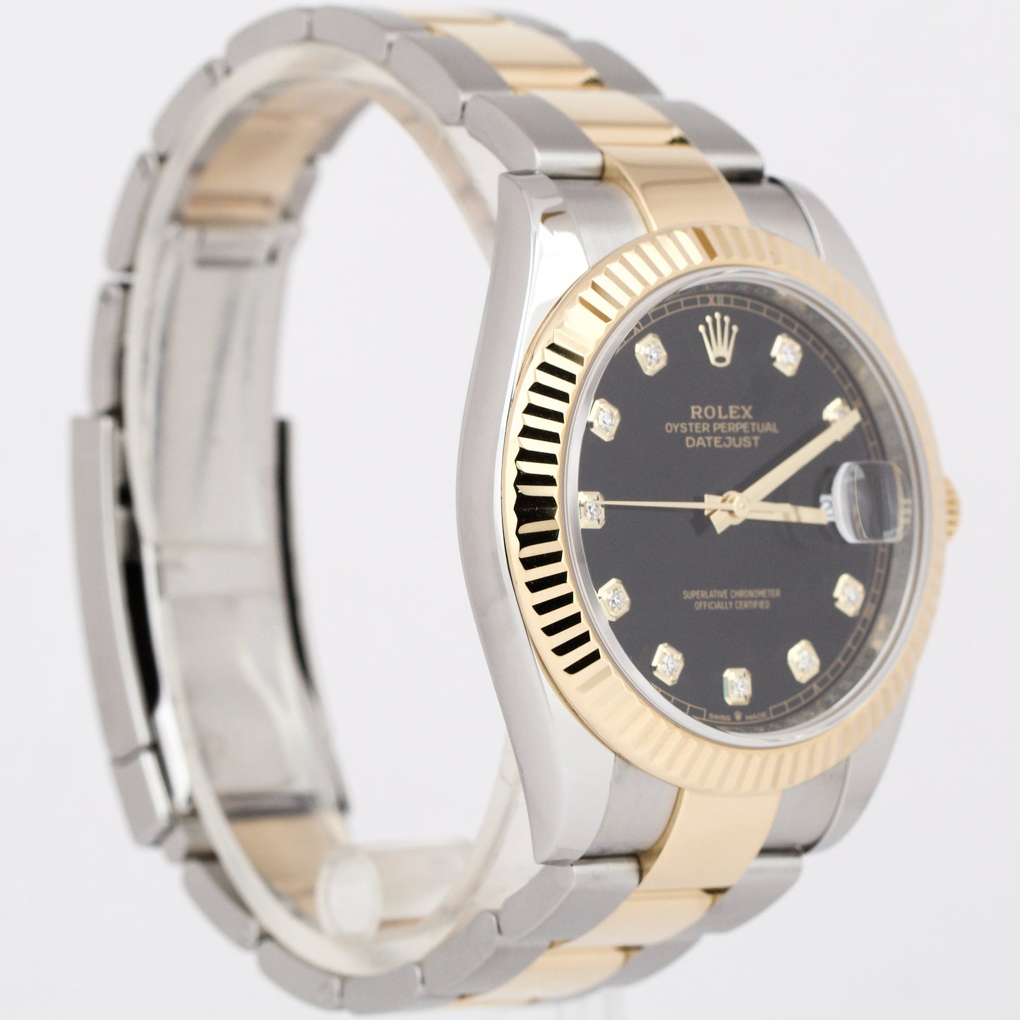 2019 Rolex Datejust BLACK DIAMOND Two-Tone 18K Gold 41mm 126333 PAPERS Watch B+P