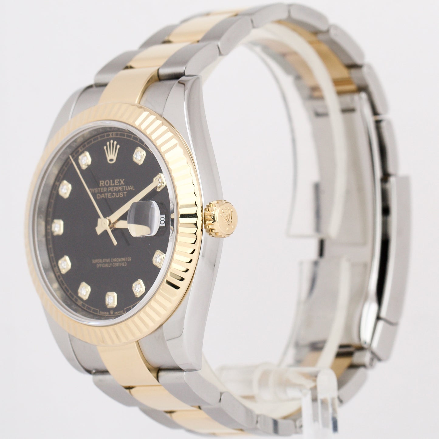 2019 Rolex Datejust BLACK DIAMOND Two-Tone 18K Gold 41mm 126333 PAPERS Watch B+P