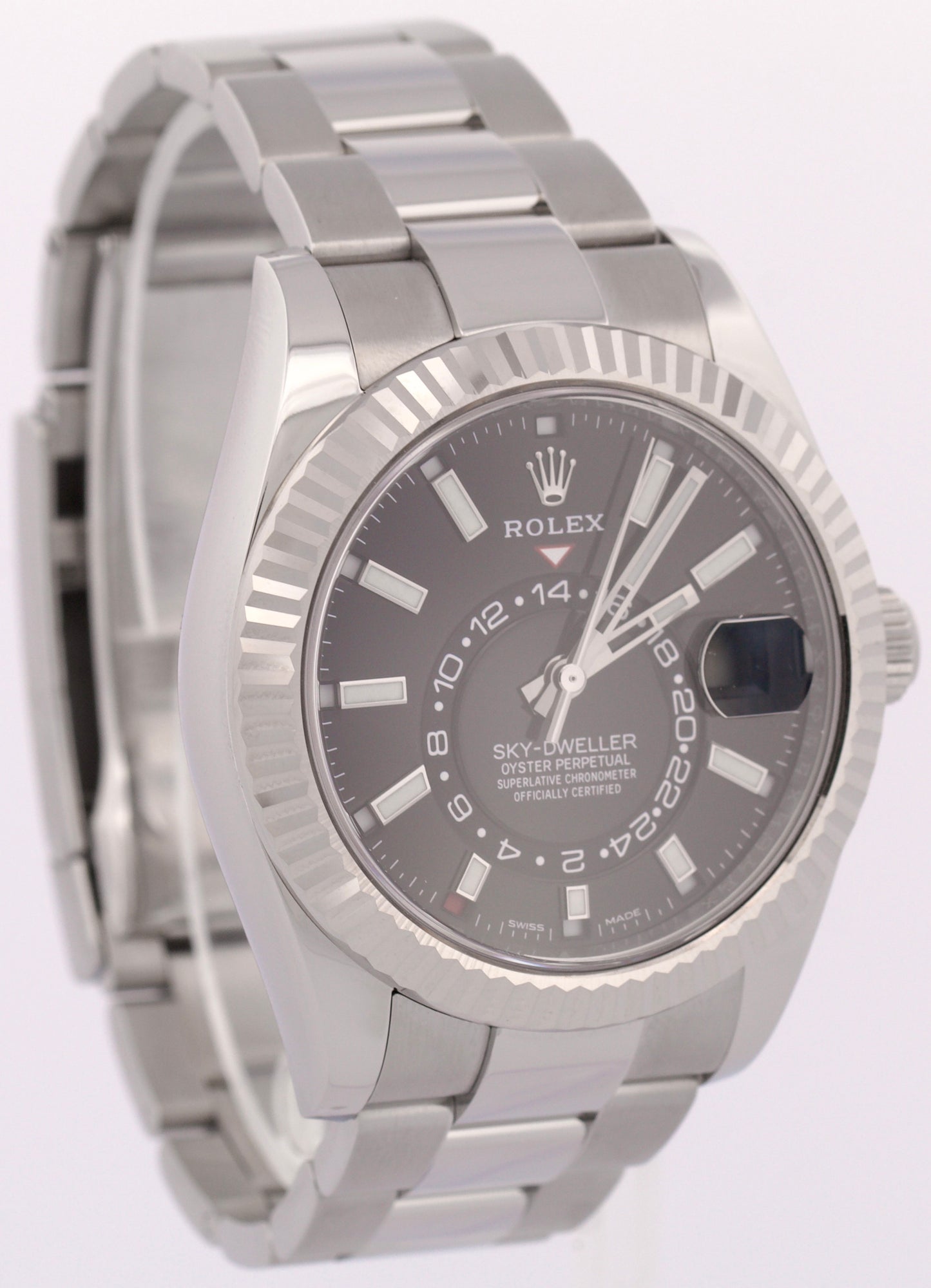 2021 PAPERS Rolex Sky-Dweller BLACK 42mm 18K Gold Stainless 326934 OYSTER BOX