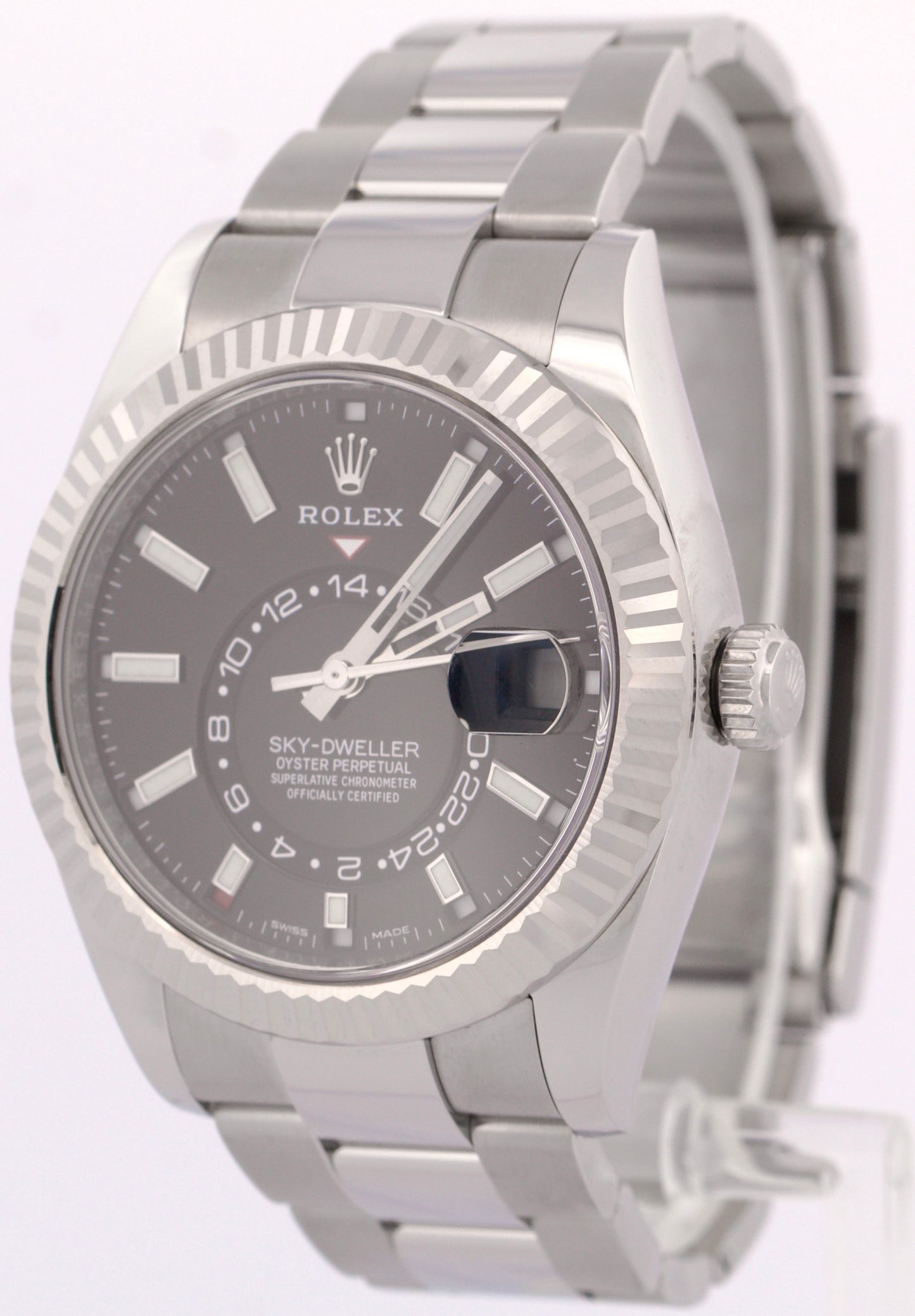 2021 PAPERS Rolex Sky-Dweller BLACK 42mm 18K Gold Stainless 326934 OYSTER BOX