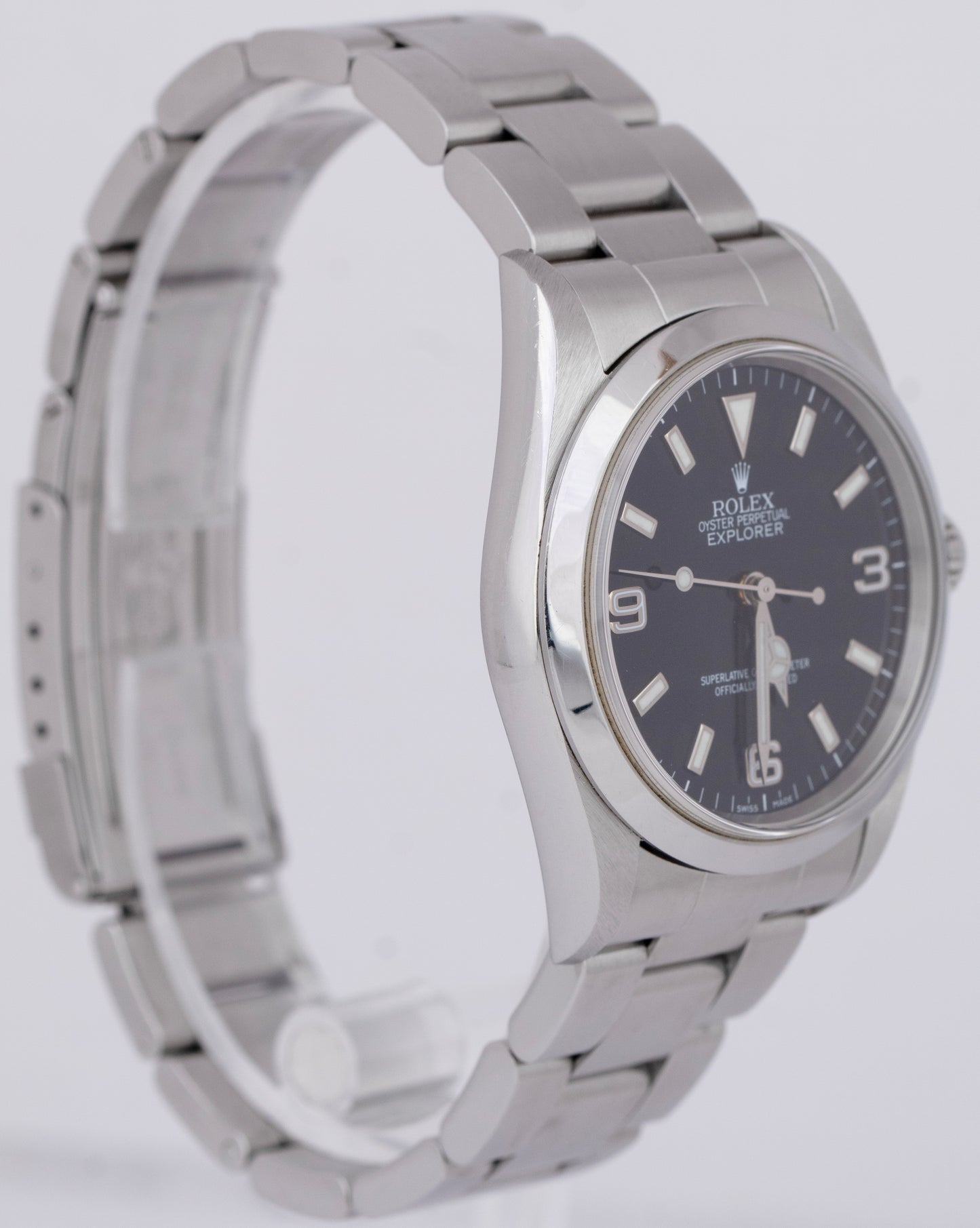 UNPOL. Rolex Explorer I Black 36mm Automatic Stainless 3-6-9 Oyster Watch 14270