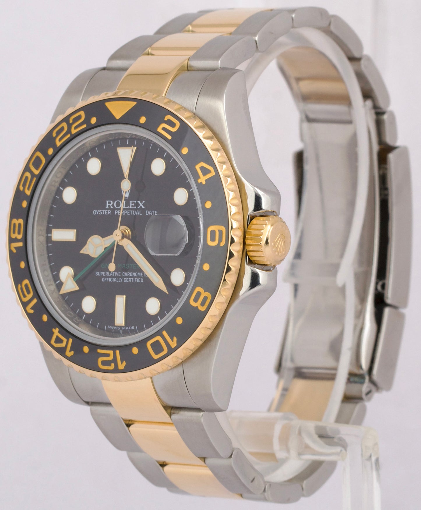 MINT PAPERS Rolex GMT-Master II Black Ceramic 18K Gold Steel 40mm 116713 BOX
