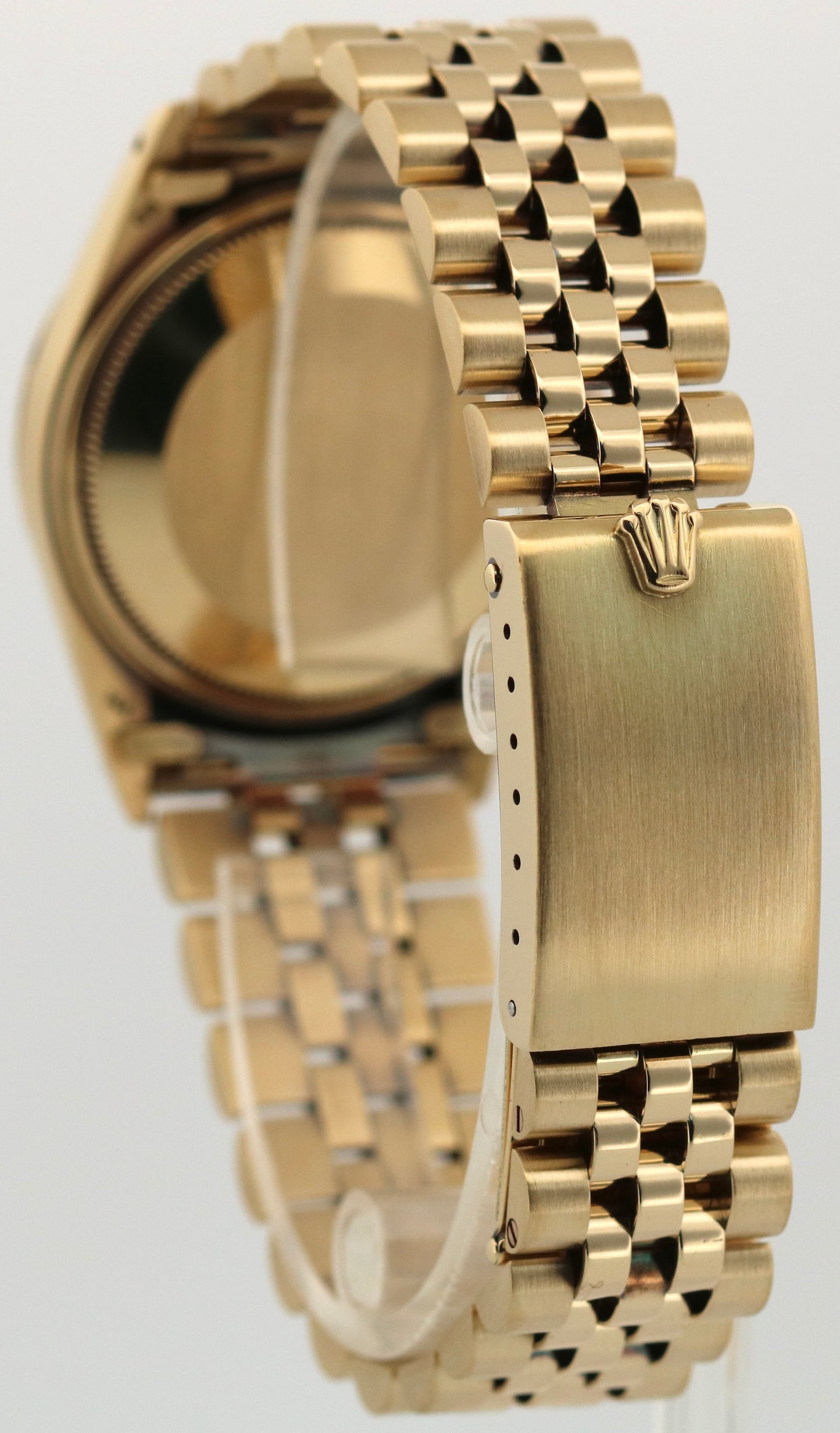 VINTAGE Rolex Oyster Perpetual Date 34mm CHAMPAGNE 14K Gold Fluted JUBILEE 15037