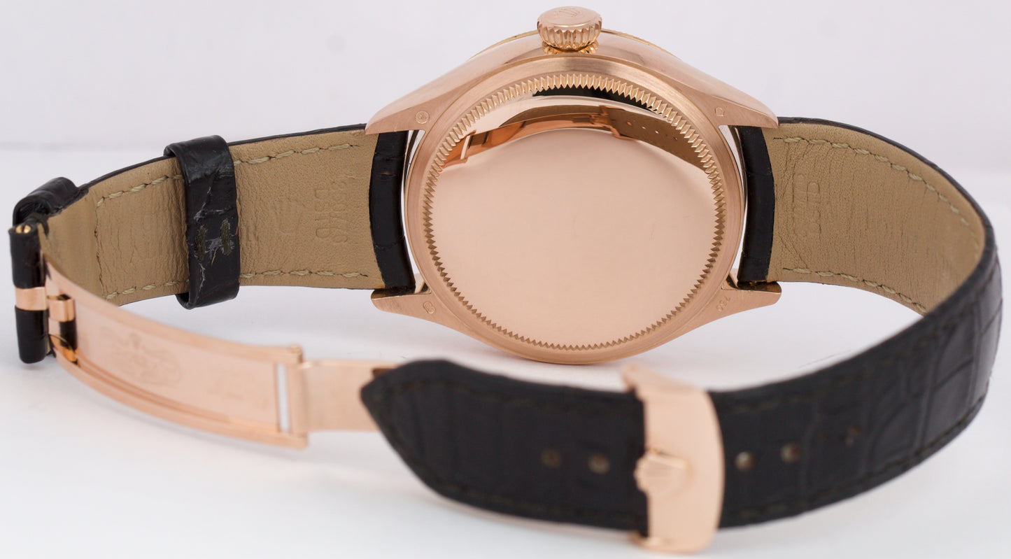 PAPERS Rolex Cellini Moonphase 18K Rose Gold Leather Everose 39mm 50535 BOX