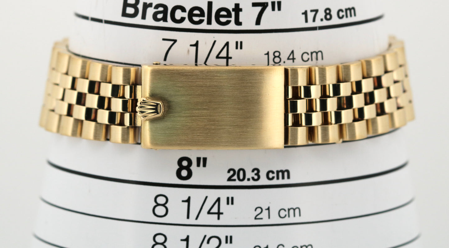 VINTAGE Rolex Oyster Perpetual Date 34mm CHAMPAGNE 14K Gold Fluted JUBILEE 15037