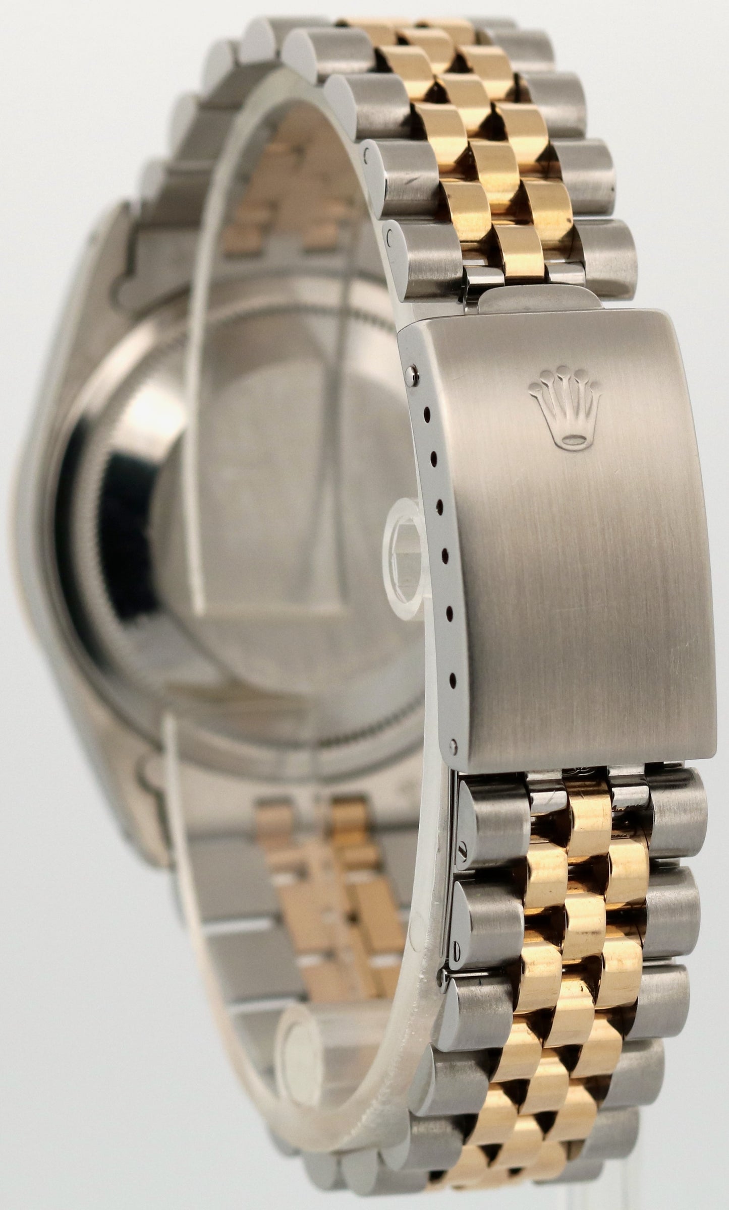 Rolex DateJust 36mm BLUE DIAMOND VIGNETTE Two-Tone 18K Gold Steel JUBILEE 16233