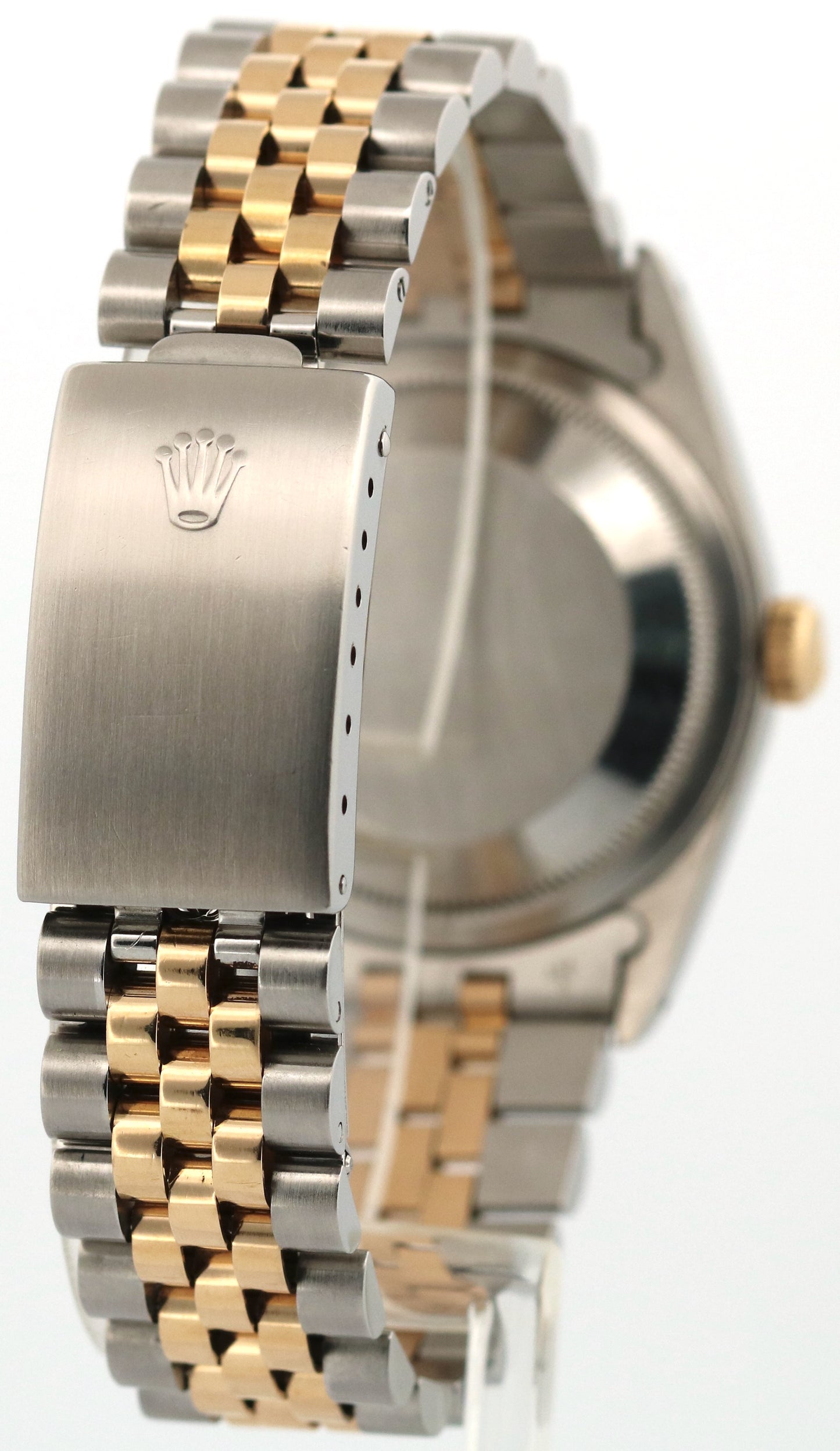 Rolex DateJust 36mm BLUE DIAMOND VIGNETTE Two-Tone 18K Gold Steel JUBILEE 16233