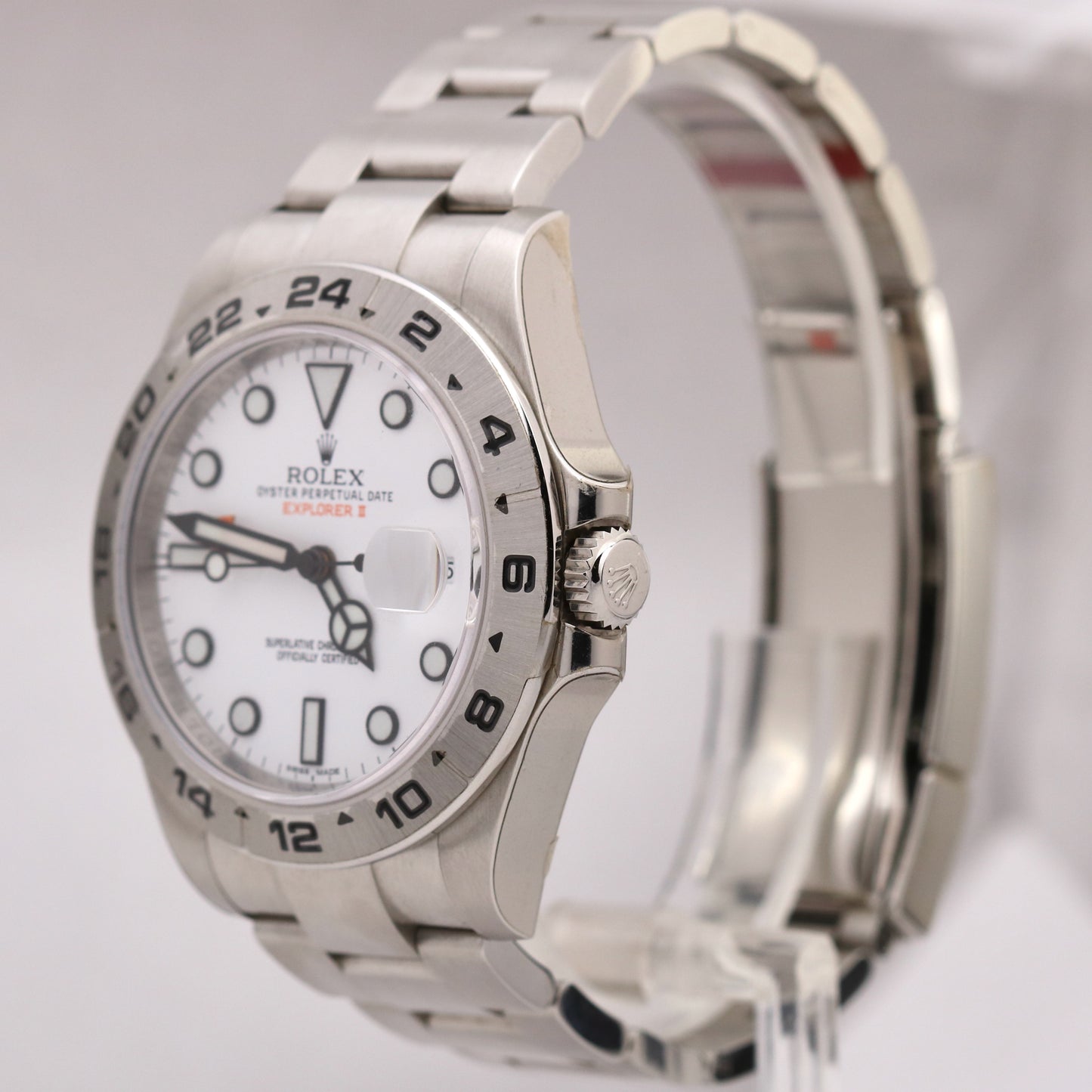 NEW STICKERED Rolex Explorer II 42mm 216570 White Orange Stainless Date BOX
