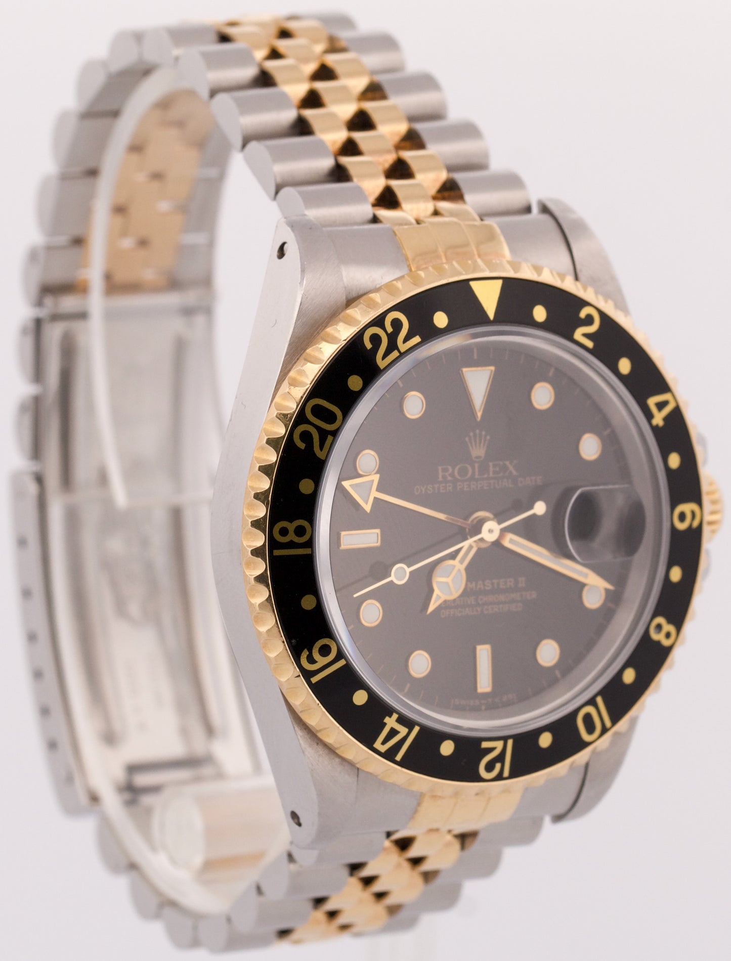 UNPOLISHED Rolex GMT-Master II BLACK 18K Gold Steel JUBILEE 40mm 16713 BOX