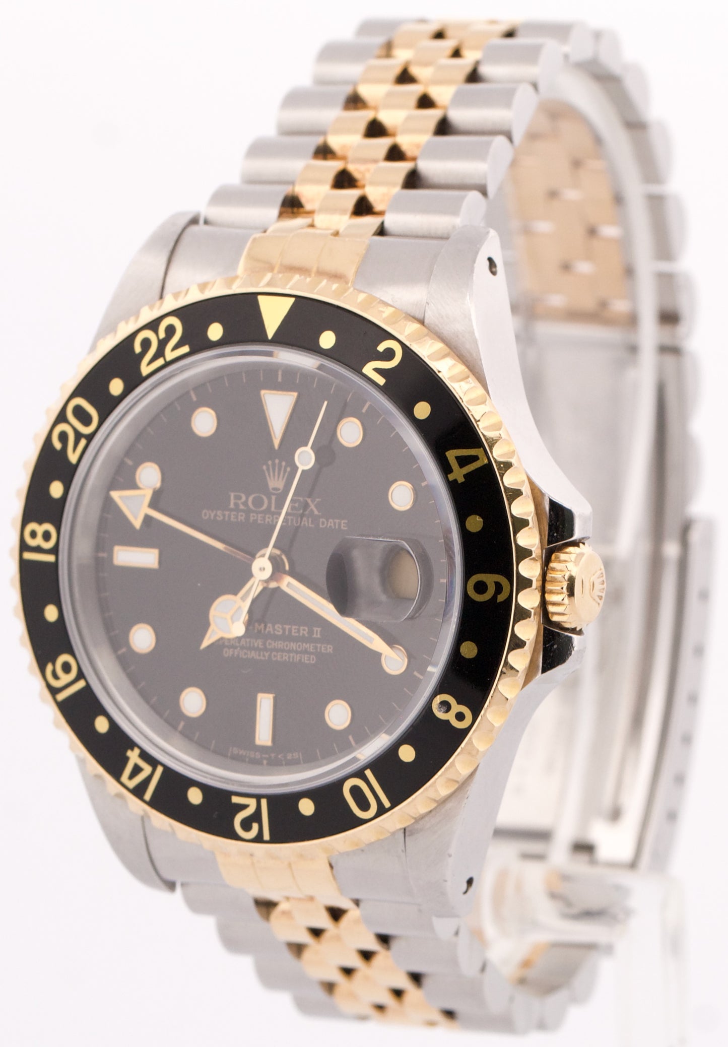 UNPOLISHED Rolex GMT-Master II BLACK 18K Gold Steel JUBILEE 40mm 16713 BOX