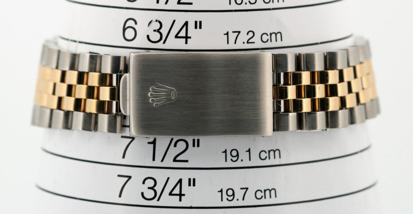 Rolex DateJust 36mm BLUE DIAMOND VIGNETTE Two-Tone 18K Gold Steel JUBILEE 16233