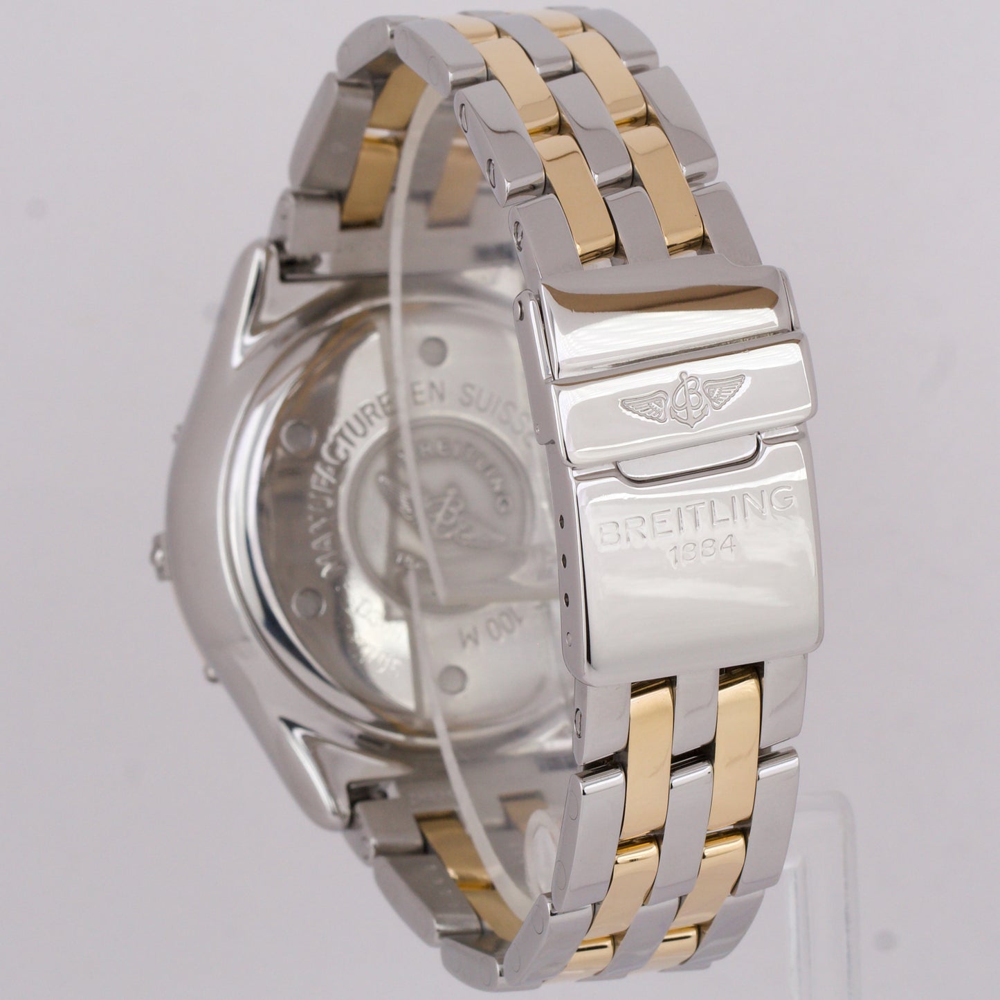 Men's Breitling Cockpit Chrono D30012 Two-Tone Yellow Gold Steel 37mm Date Watch