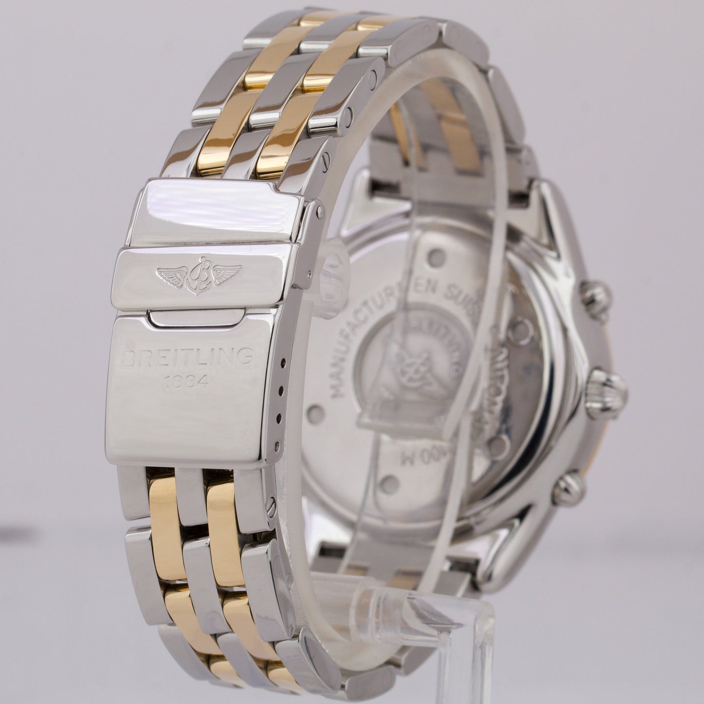 Men's Breitling Cockpit Chrono D30012 Two-Tone Yellow Gold Steel 37mm Date Watch