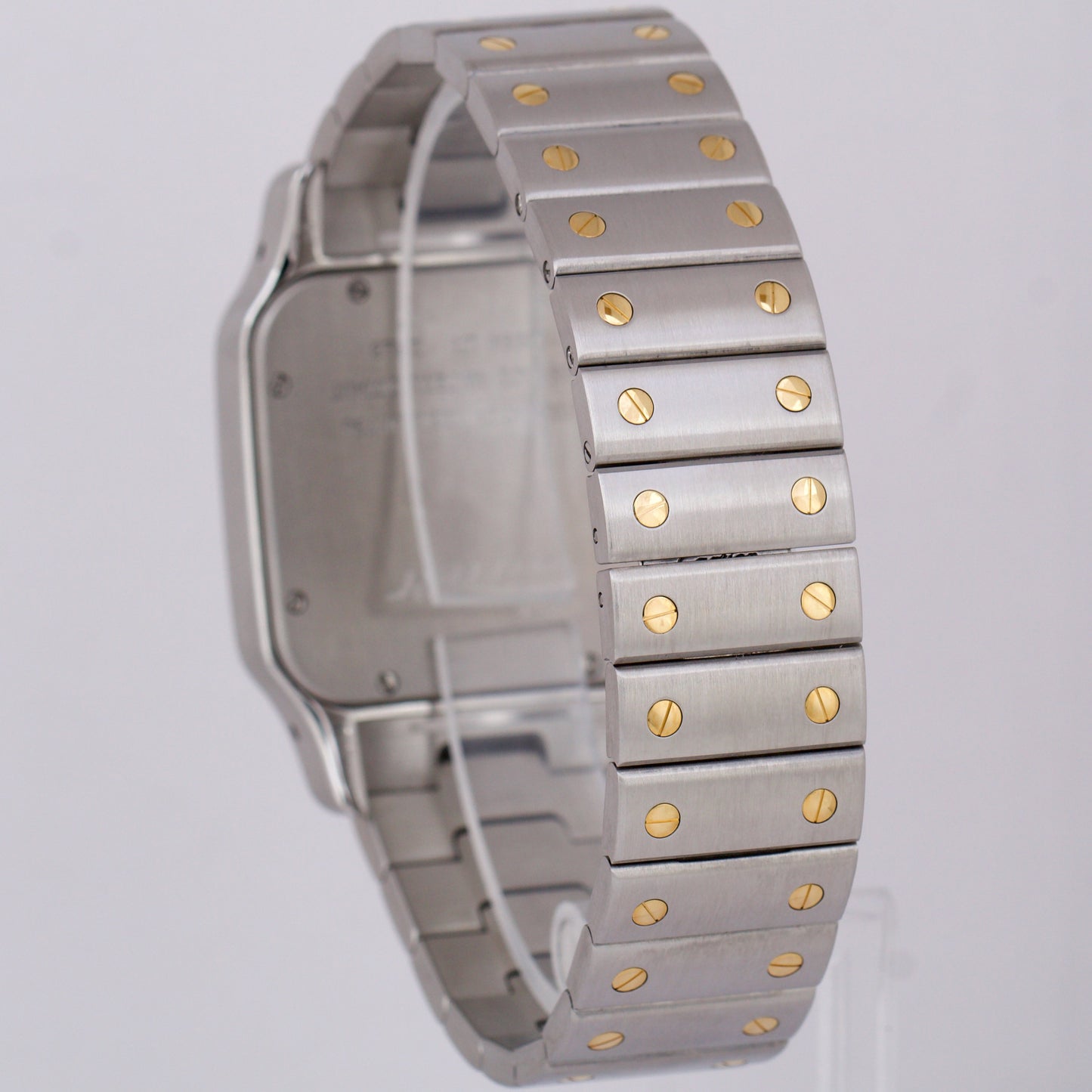 MINT Cartier Santos Galbee 32mm White Roman 18K Yellow Gold Steel 2823 W20099C4