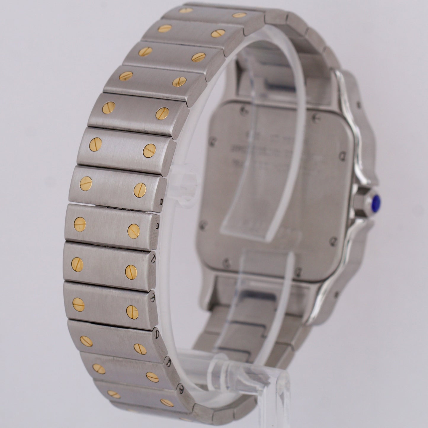 MINT Cartier Santos Galbee 32mm White Roman 18K Yellow Gold Steel 2823 W20099C4