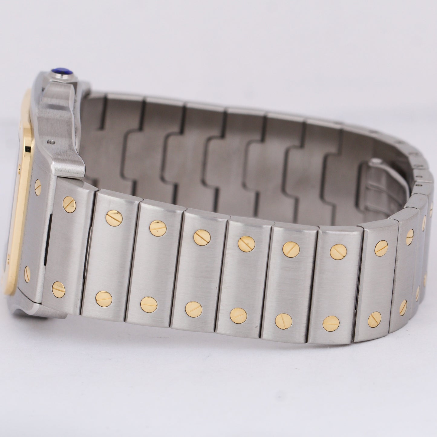 MINT Cartier Santos Galbee 32mm White Roman 18K Yellow Gold Steel 2823 W20099C4
