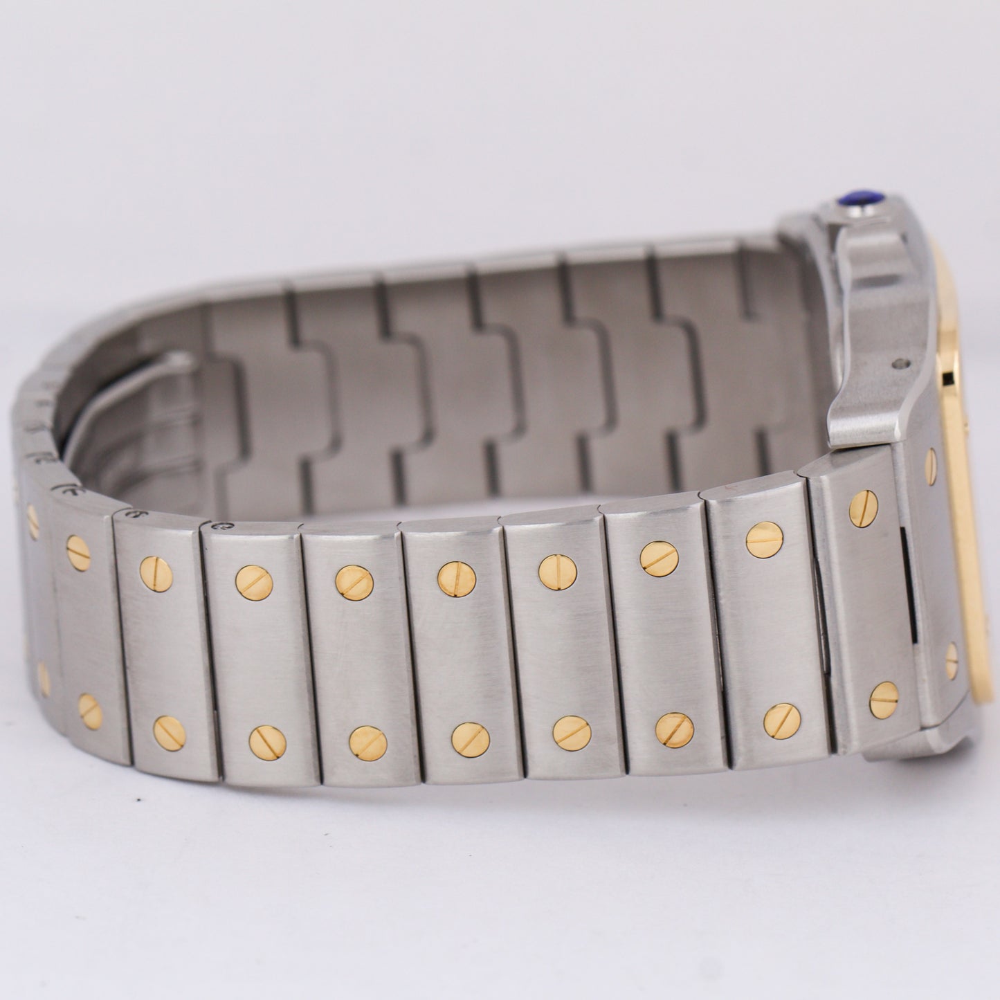 MINT Cartier Santos Galbee 32mm White Roman 18K Yellow Gold Steel 2823 W20099C4