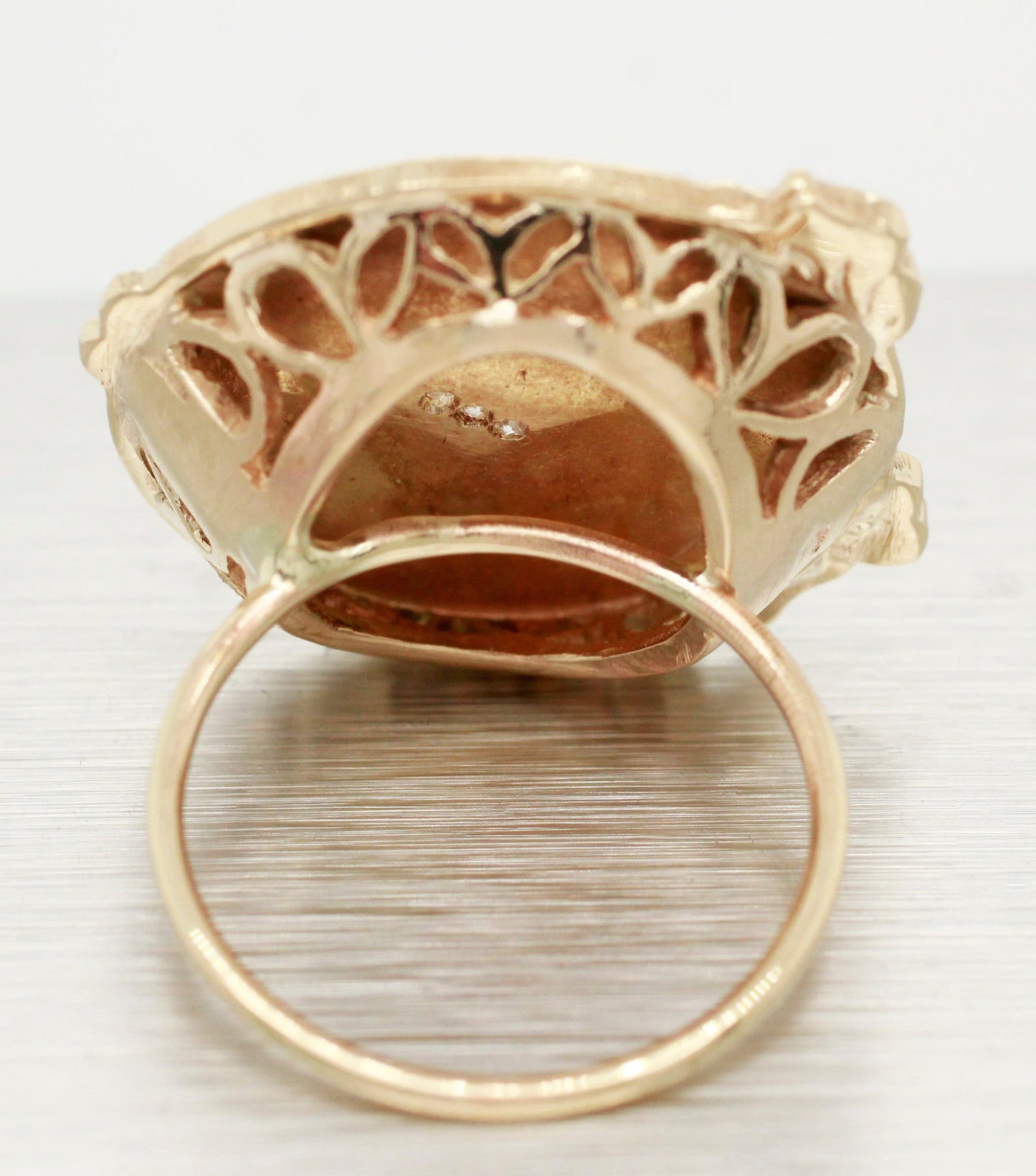 Antique Art Nouveau Emile Dropsy French Maiden Iris Cameo Ring - 14k Yellow Gold