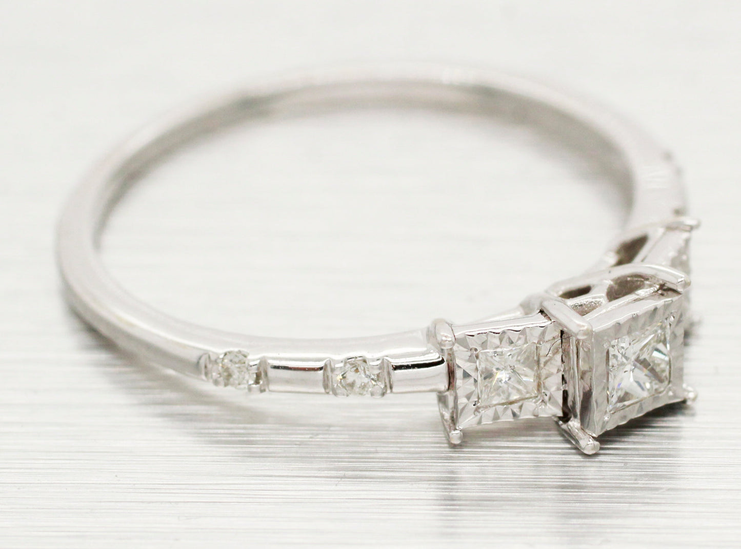 Vintage 0.65ctw Diamond Wedding Ring Bridal Set - 14k White Gold Band & Ring