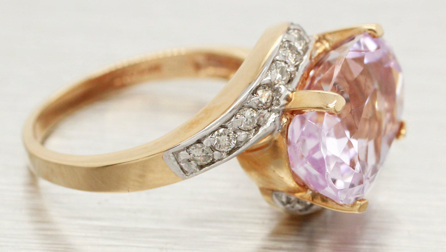 John C Rinker JCR Amethyst Ring - 14k Yellow Gold & Diamond Accents