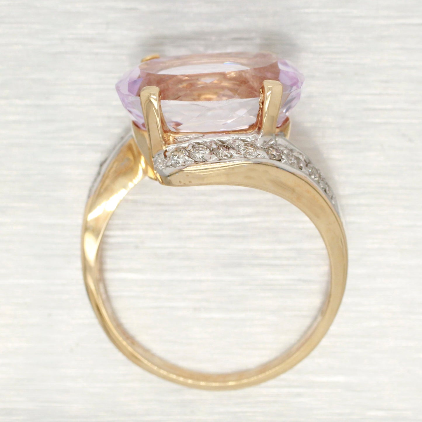 John C Rinker JCR Amethyst Ring - 14k Yellow Gold & Diamond Accents