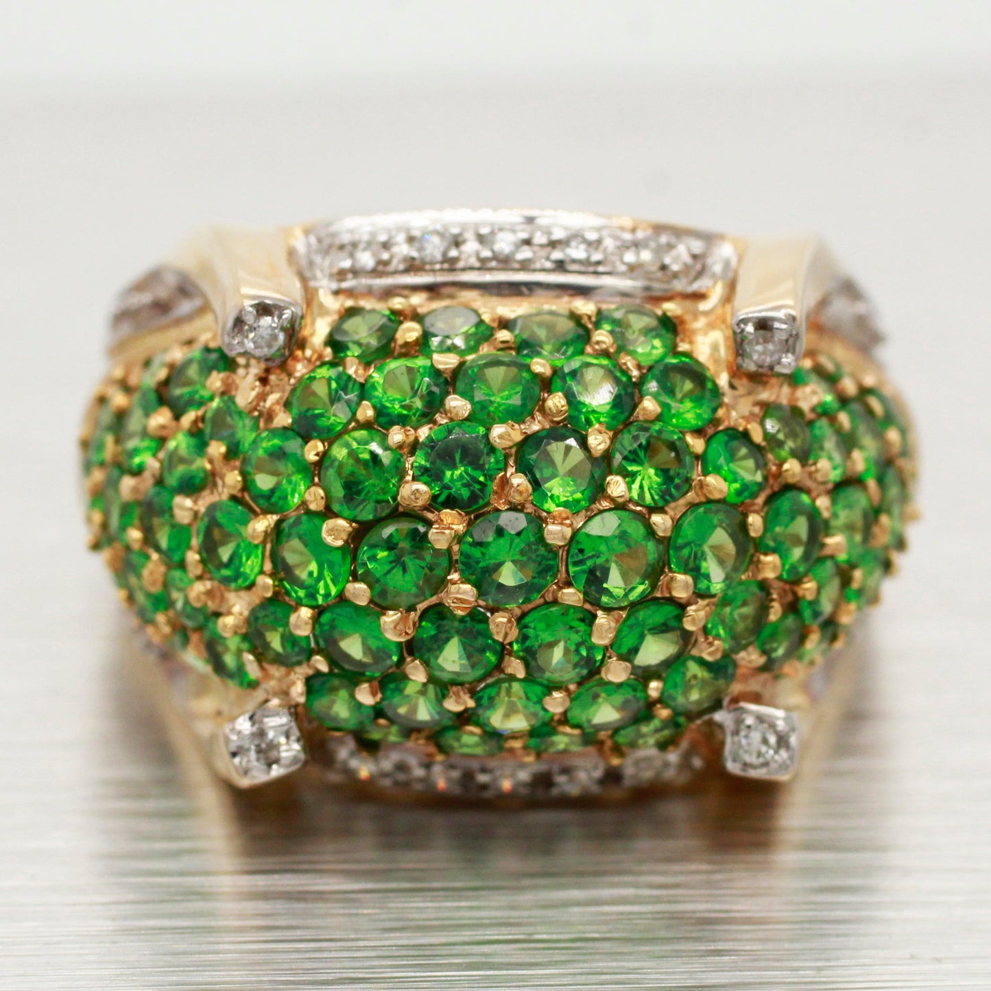 John C Rinker Tsavorite Cluster Band - 14k Yellow Gold JCR Ring