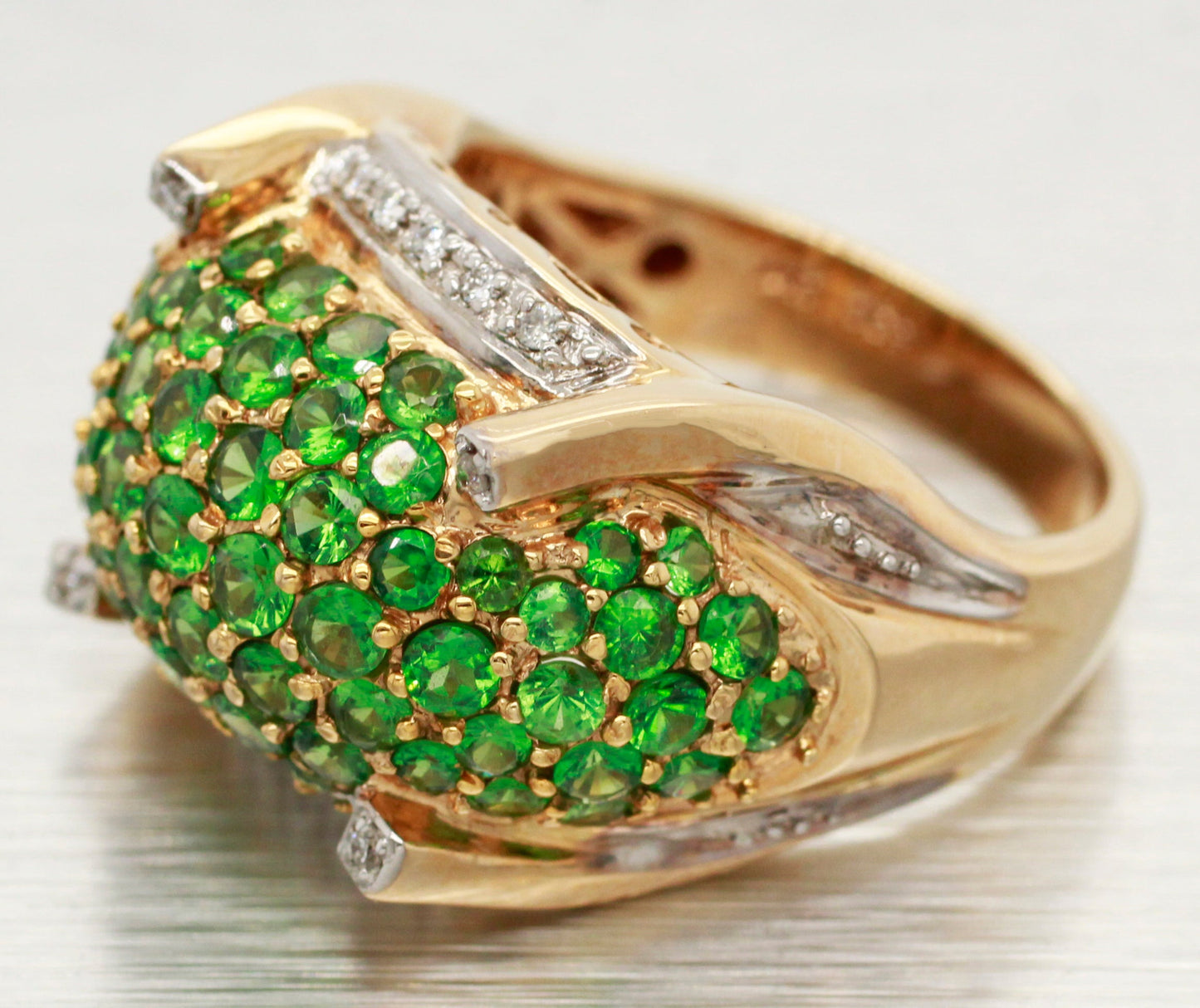 John C Rinker Tsavorite Cluster Band - 14k Yellow Gold JCR Ring
