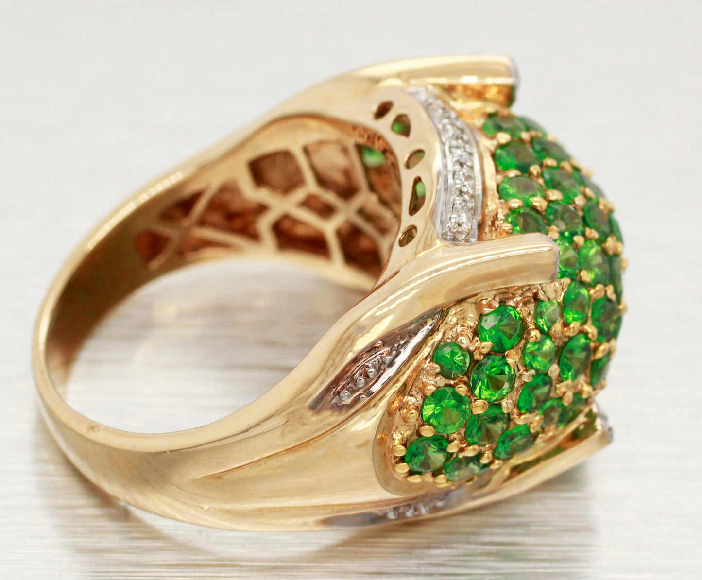 John C Rinker Tsavorite Cluster Band - 14k Yellow Gold JCR Ring