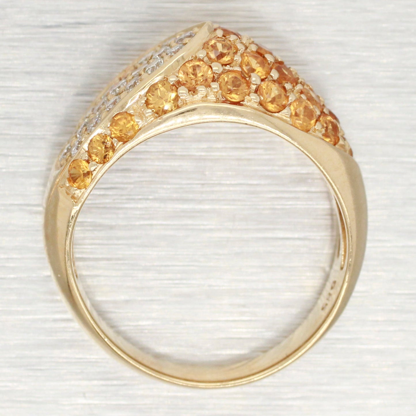 Le Vian Orange Sapphire & Diamond Asymmetrical Band - 14k Yellow Gold Ring