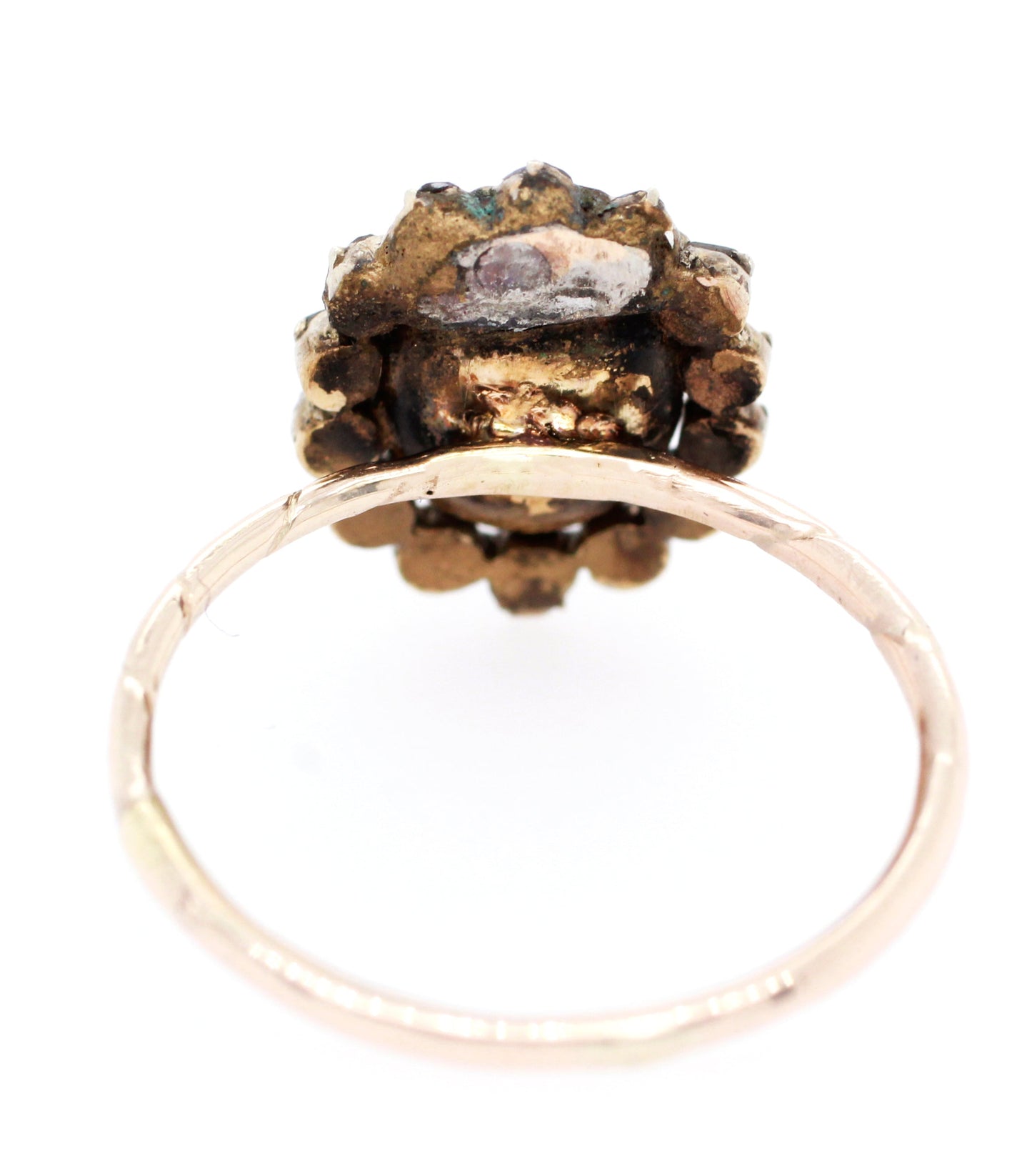 Antique Art Nouveau 0.75ct Precious Opal & Diamond Pin Conversion Ring 14k Yellow Gold