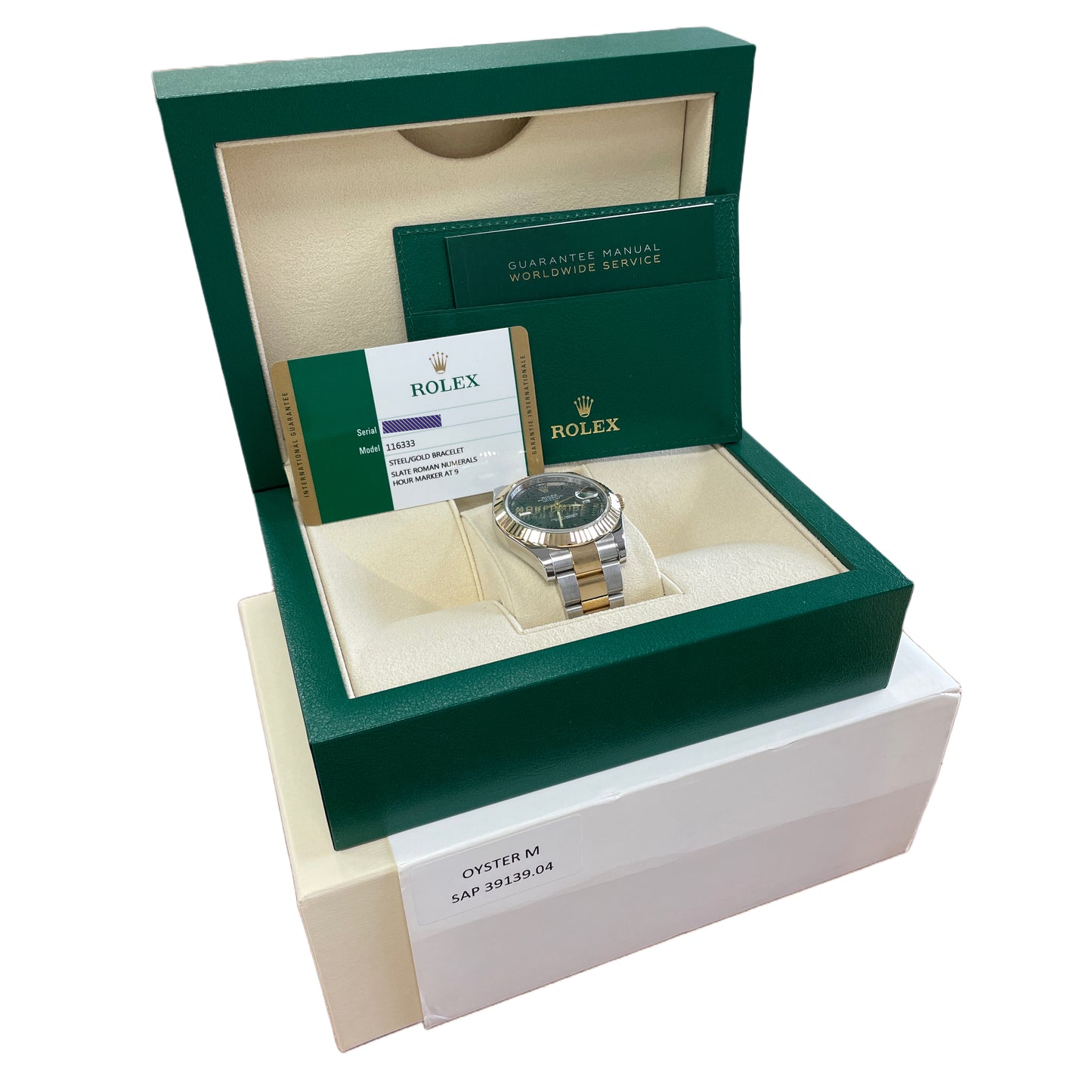 MINT PAPERS Rolex Datejust II 2 WIMBLEDON Roman 18K Gold Steel 41mm 116333 B+P