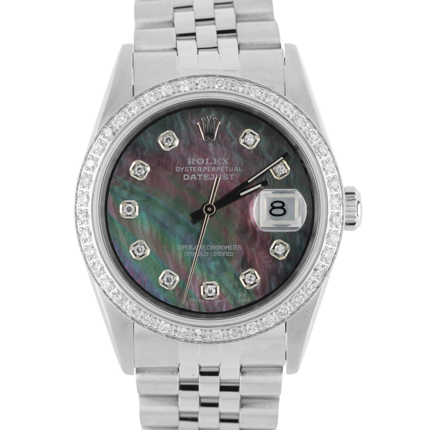 Rolex, Rolex Datejust 36, Rolex 36, Rolex Datejust, Datejust 36, Datejust, Rolex Tahitian Mother of Pearl, Rolex Mother of Pearl, Rolex MOP, Mother of Pearl, MOP, Tahitian, Tahitian Mother of Pearl, Rolex Diamond Dial, Diamond Dial, Dimond, Rolex Diamond, Rolex Diamond Bezel, Diamond Bezel, Rolex 16220, 16220