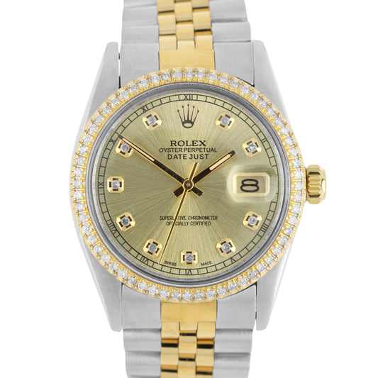 Rolex, Rolex Datejust, Datejust, Rolex Two-Tone, Two-Tone, Rolex DIAMOND, DIAMOND, Diamond Dial,Rolex Diamond Dial, Rolex Diamond Bezel, Diamond Bezel, Rolex 16013, 16013