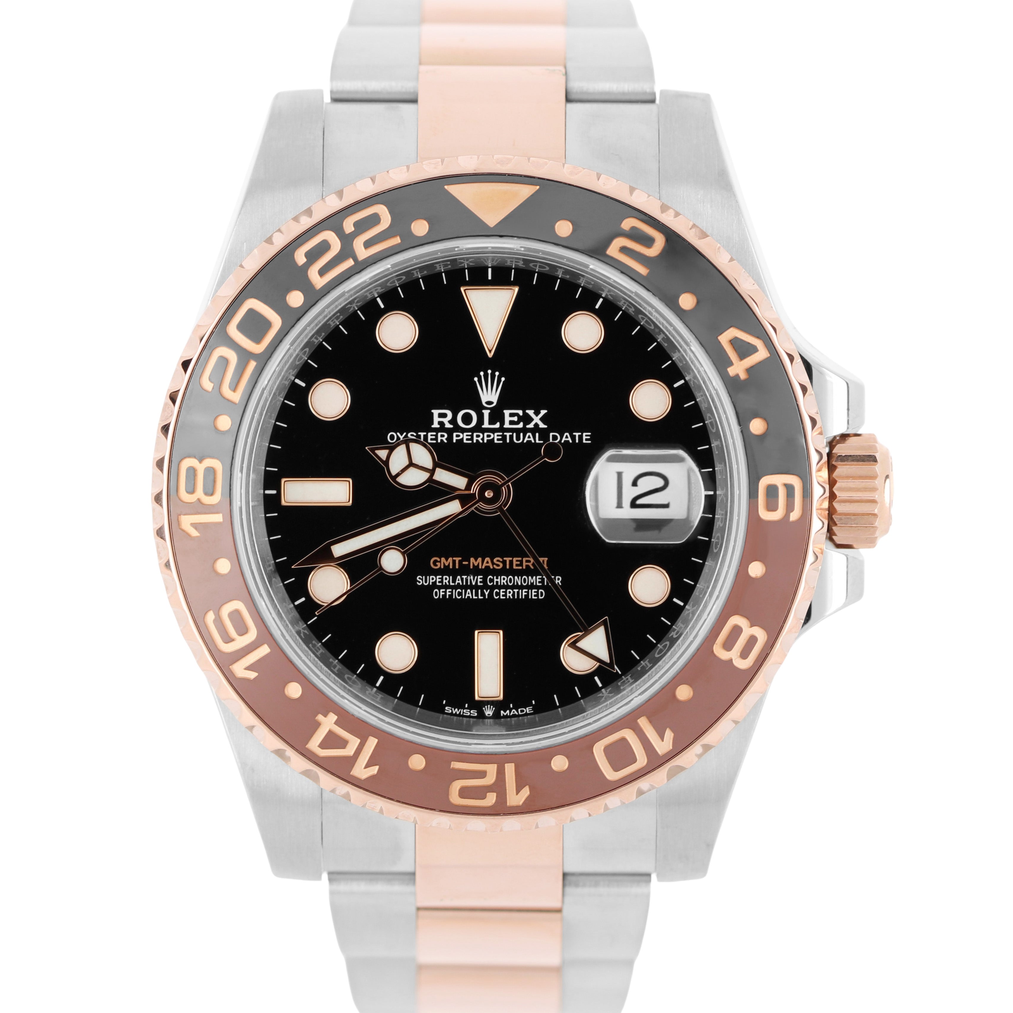 アオ　0710 Rolex GMT-Master II ROOT BEER Two-Tone 18k Rose Gold Black 40mm