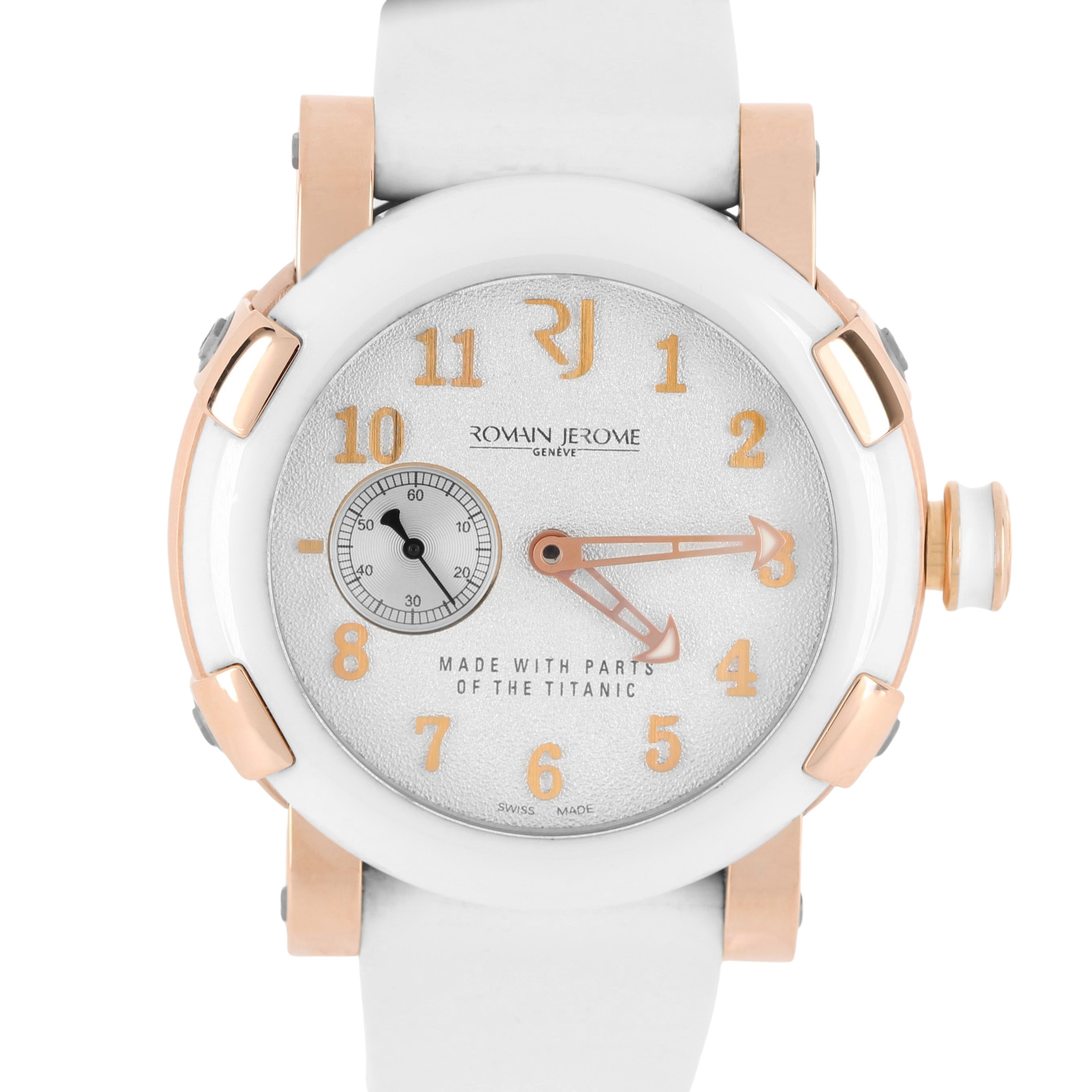 Romain Jerome Titanic DNA 18k Rose Gold Ceramic White 46mm T.W2222