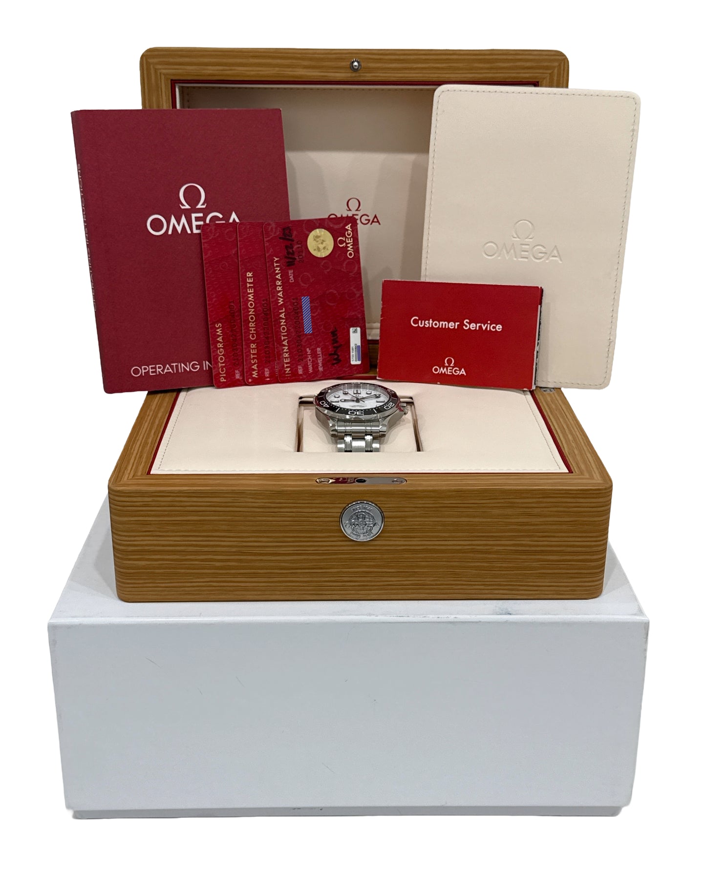 2023 PAPERS Omega Seamaster Diver 300M 42mm WHITE WAVE 210.30.42.20.04.001 BOX