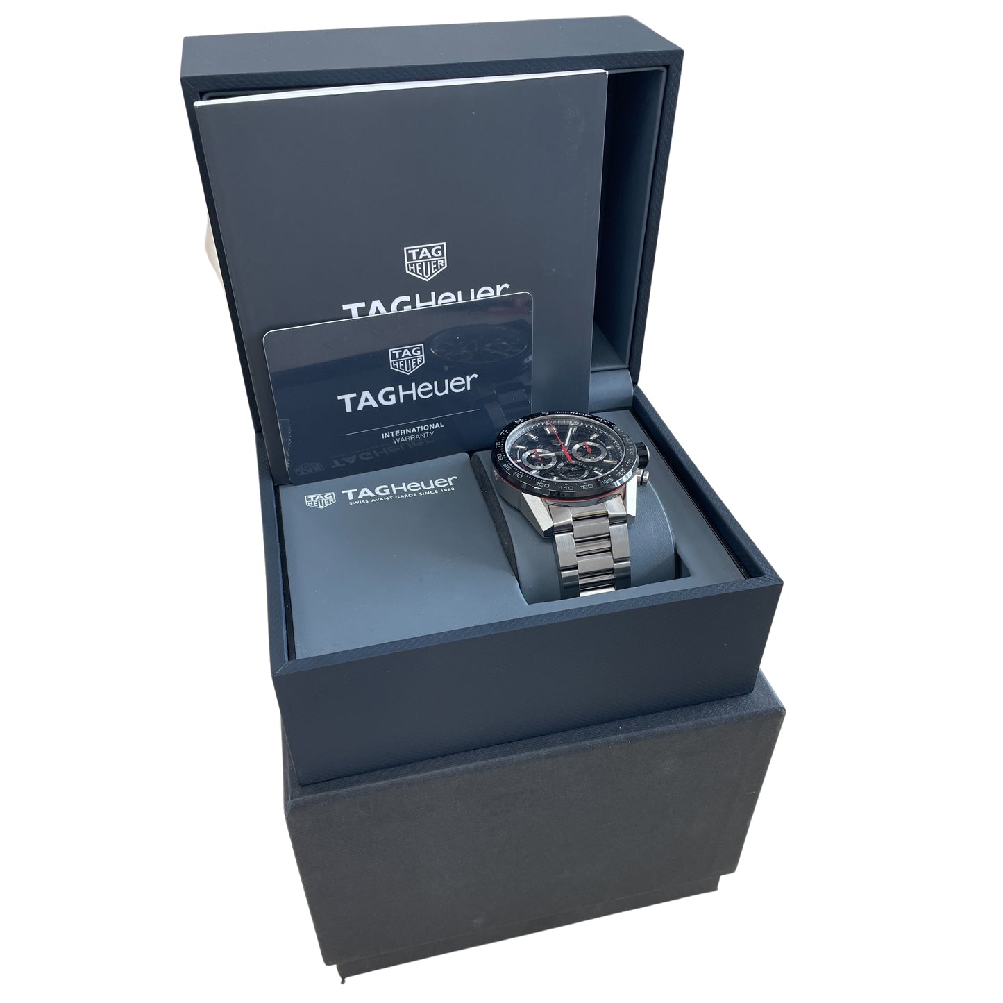 2021 PAPERS Tag Heuer Carrera SKELETON Chronograph Steel 45mm CBG2A10.BA0654 B+P