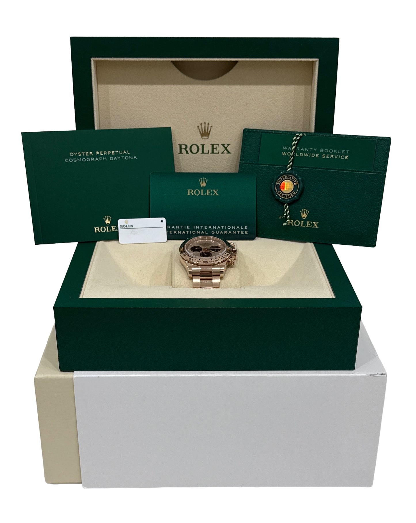 NEW 2025 PAPERS Rolex Daytona SUNDUST 40mm 18K Rose Gold 40mm 126505 Watch BOX